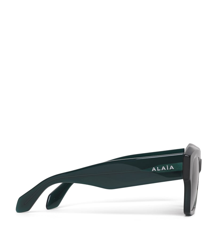 Alaïa Acetate Melted Square Sunglasses Green Image 2