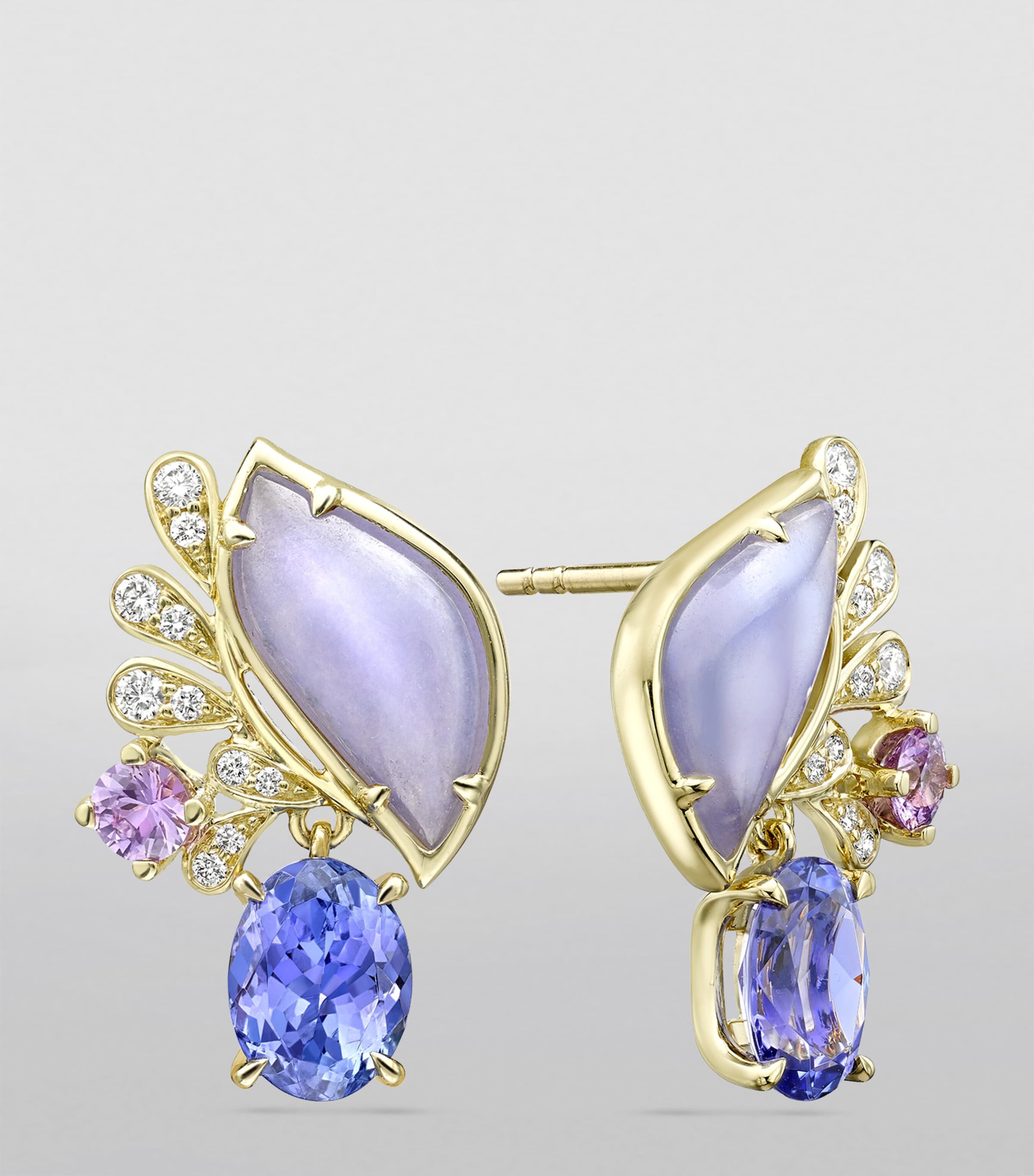 Yellow Gold, Diamond and Mixed Stone A Family Journey Provence Earrings YELLOW GOLD Image 2