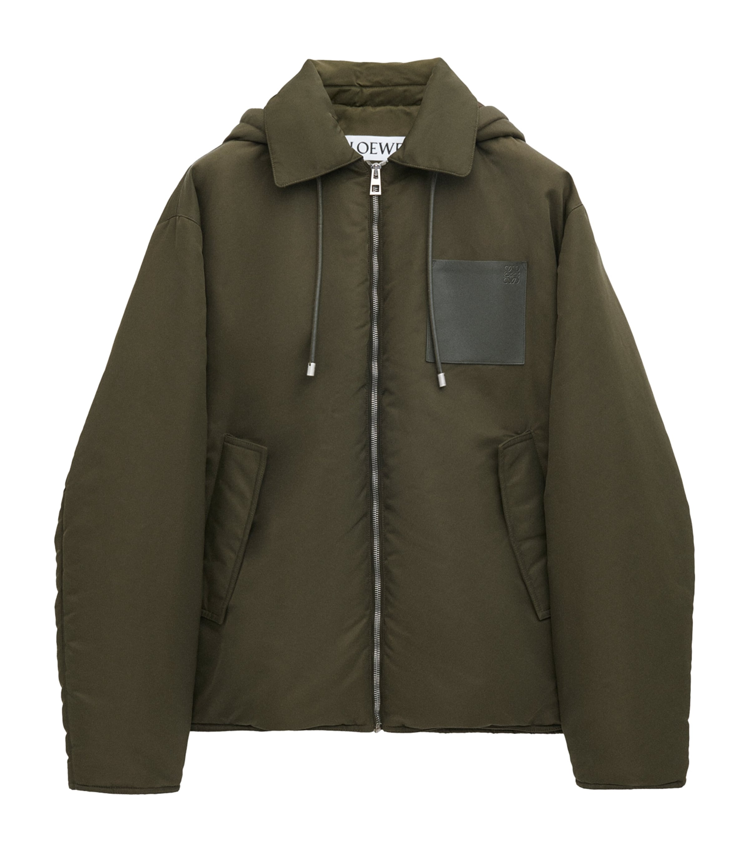 Loewe Nylon Hooded Jacket In Green