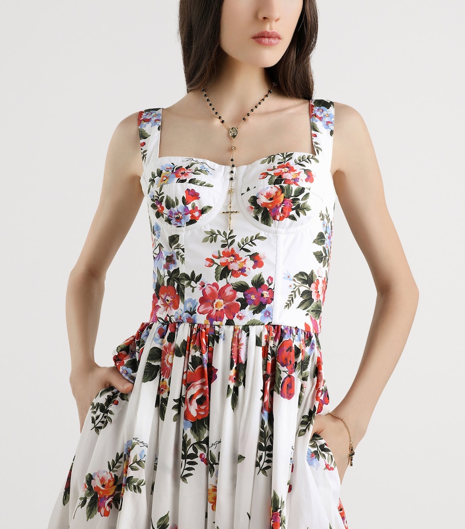Dolce&Gabbana Womens Cotton Floral Print Midi Dress Mazz Image 4
