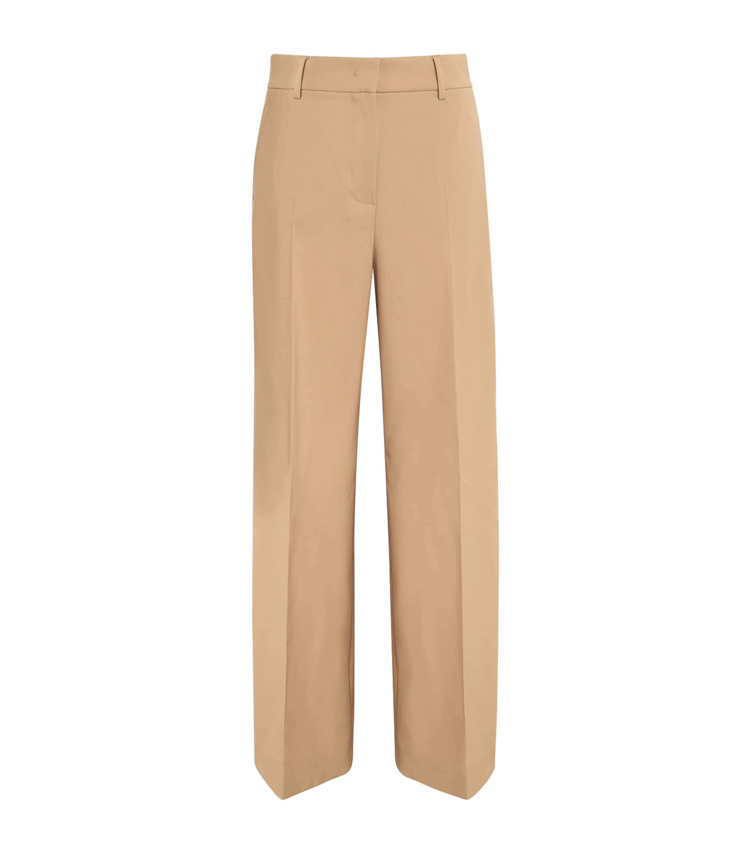 Weekend Max Mara Wool Tailored Trousers In Beige