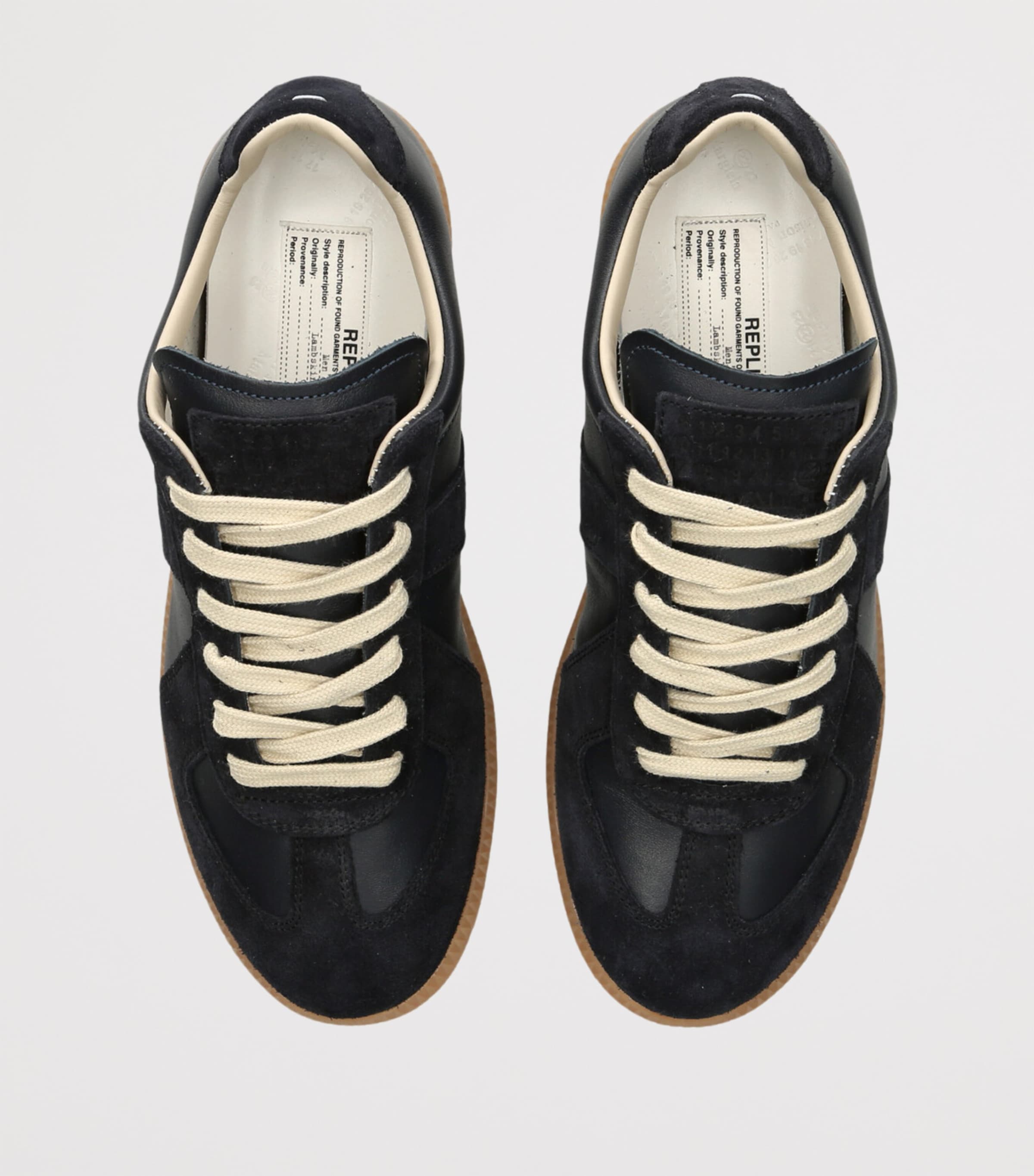 Maison Margiela Leather-Suede Replica Sneakers Navy Image 4