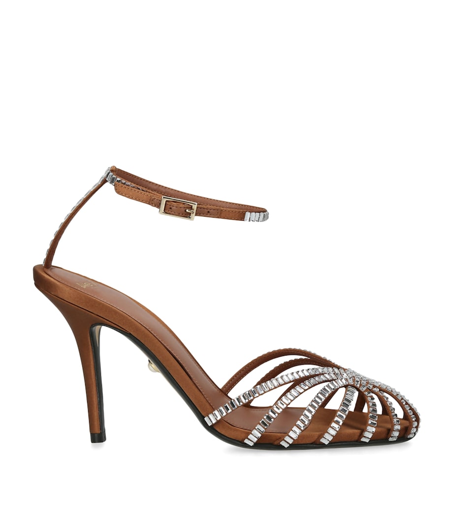 Alevì Satin Penelope Xtal Heeled Sandals 95 Rust Image 1