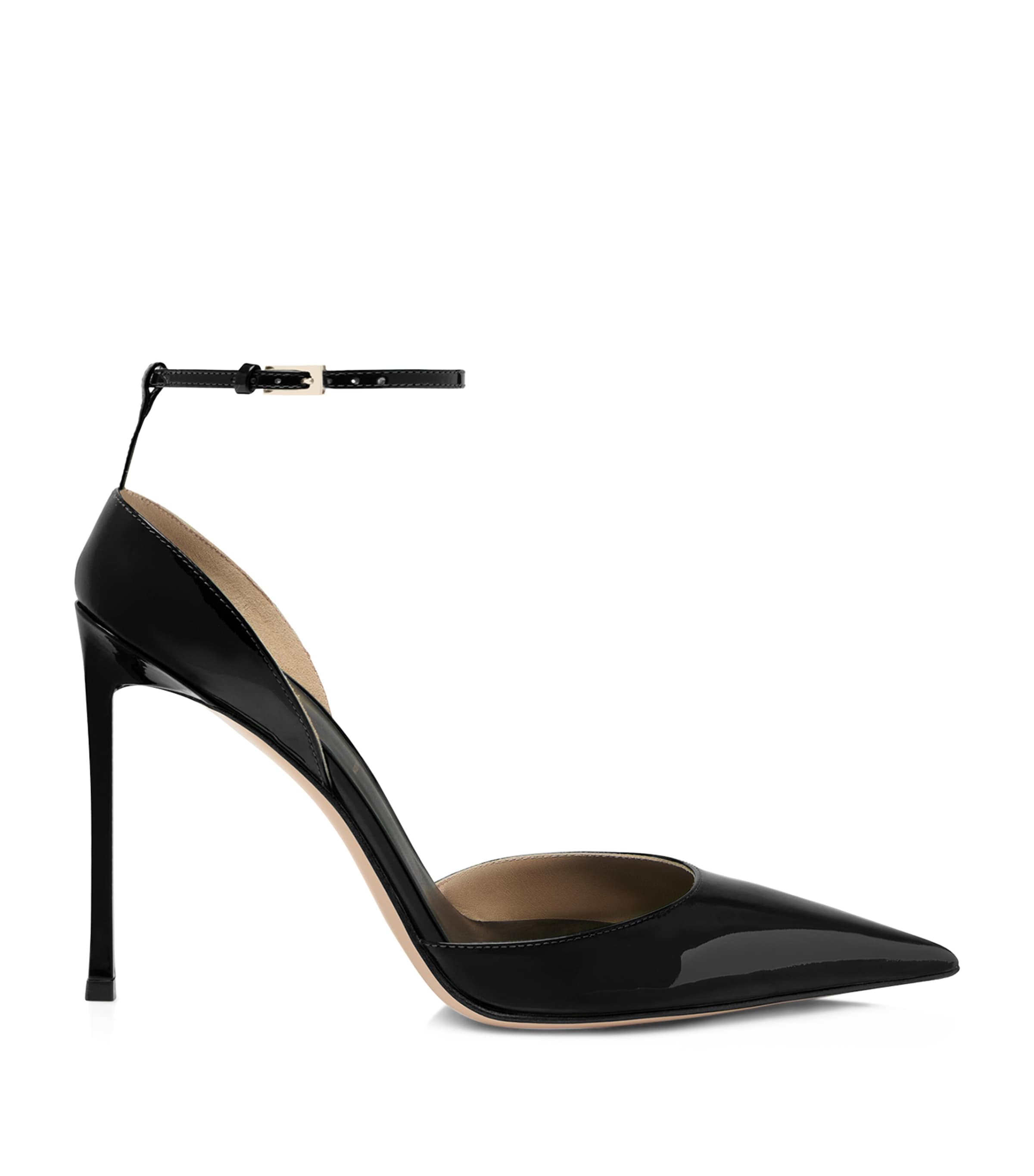 Tom Ford Patent Leather Vertigo Ankle Strap Pump In Black