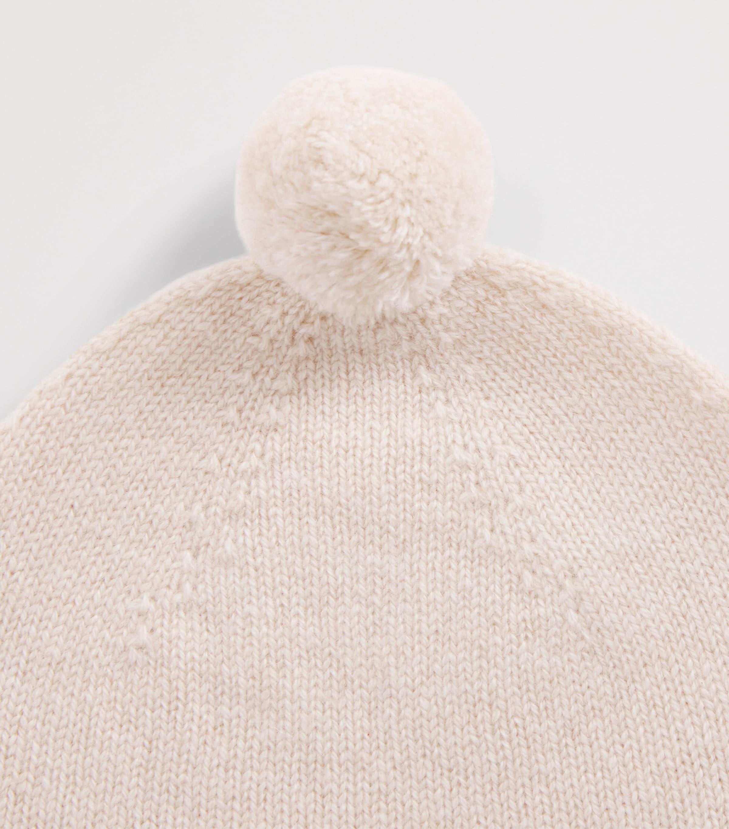 Rosie Sugden Cashmere Pom-Pom Bonnet (0-24 Months) Ivory Image 3