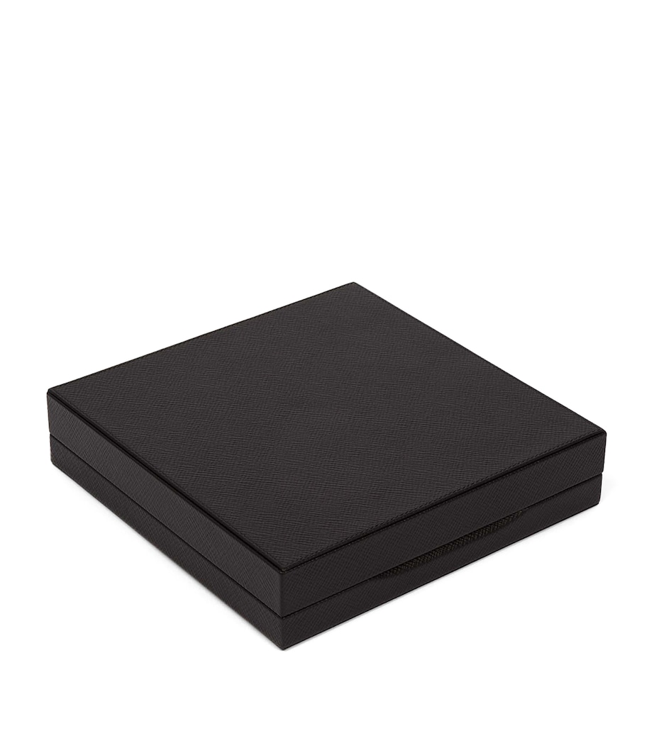 Panama Leather Noughts and Crosses Board Game BLACK Image 4