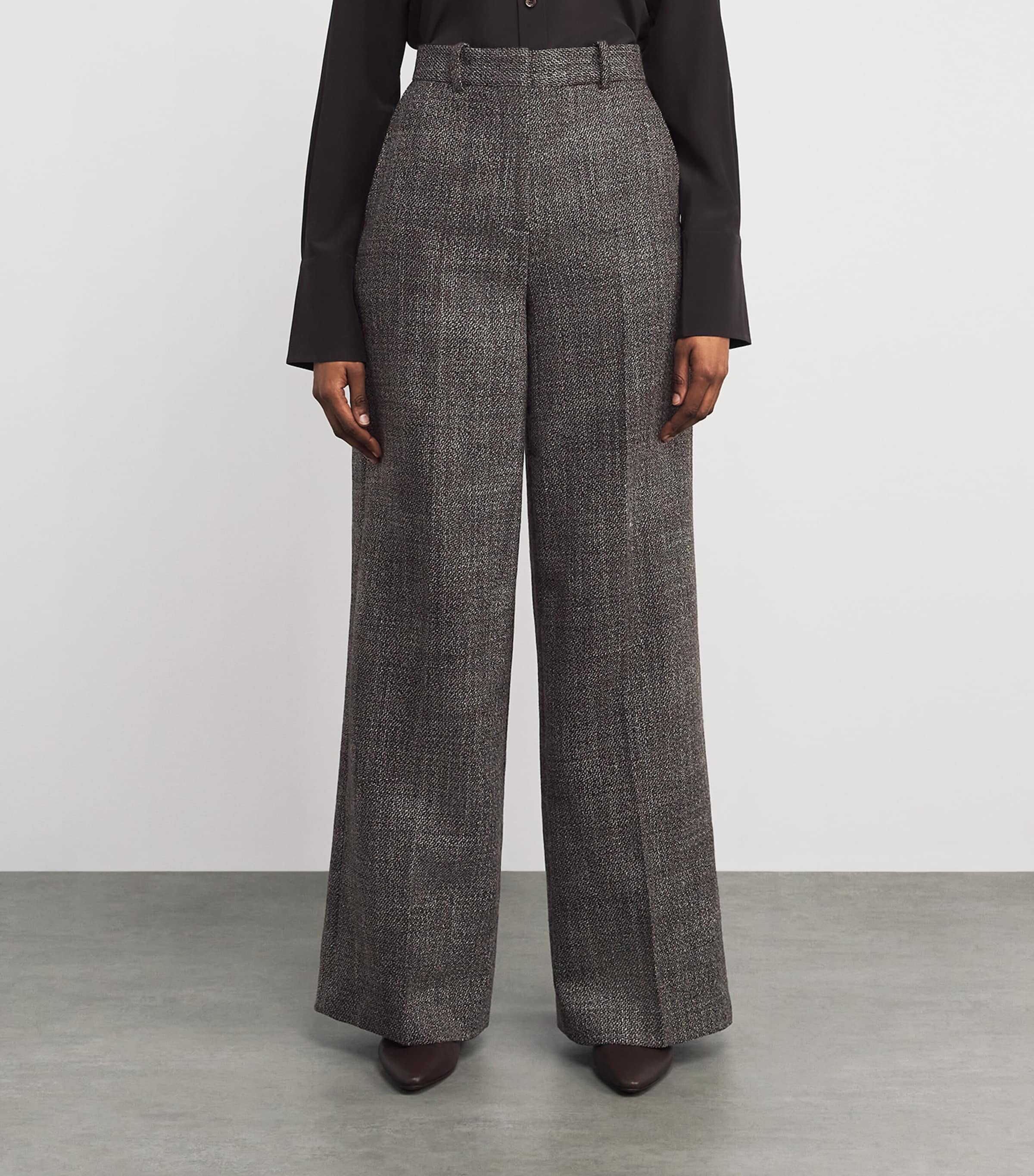 Virgin Wool Hawley Straight Trousers COCOA Image 3