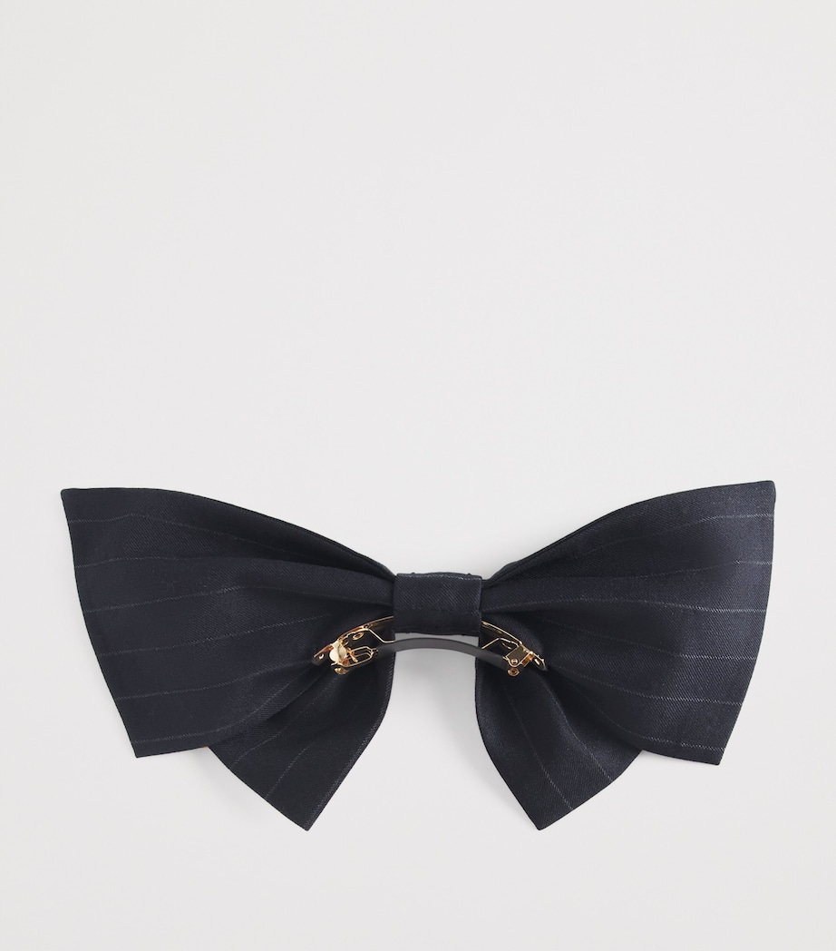 Crystal-Embellished Hair Bow NAVY BLUE Image 2