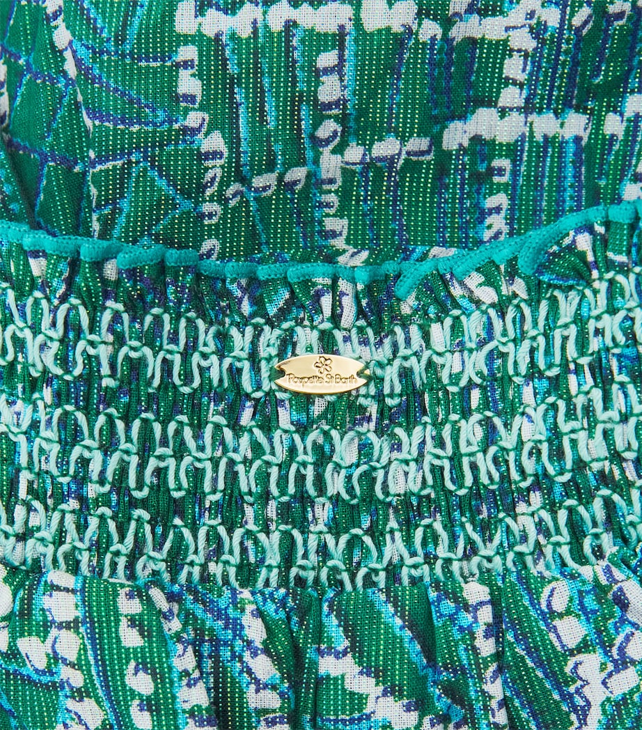 Poupette St Barth Kids Tiered Lilas Mini Skirt (4-12 Years) Green Akoya Image 4