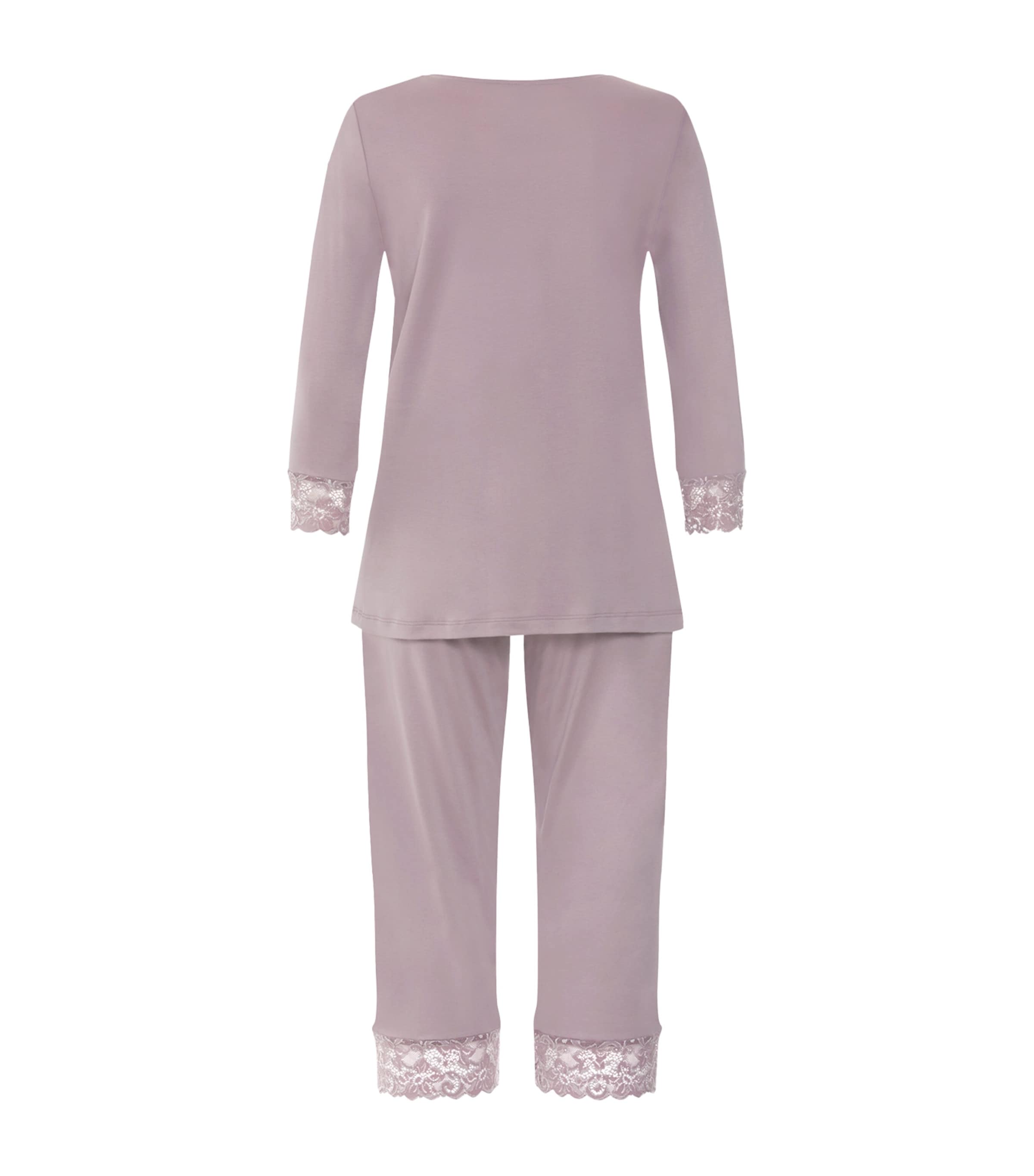 Hanro Womens Lace-Trim Moments Pyjama Set Stormy Rose Image 3