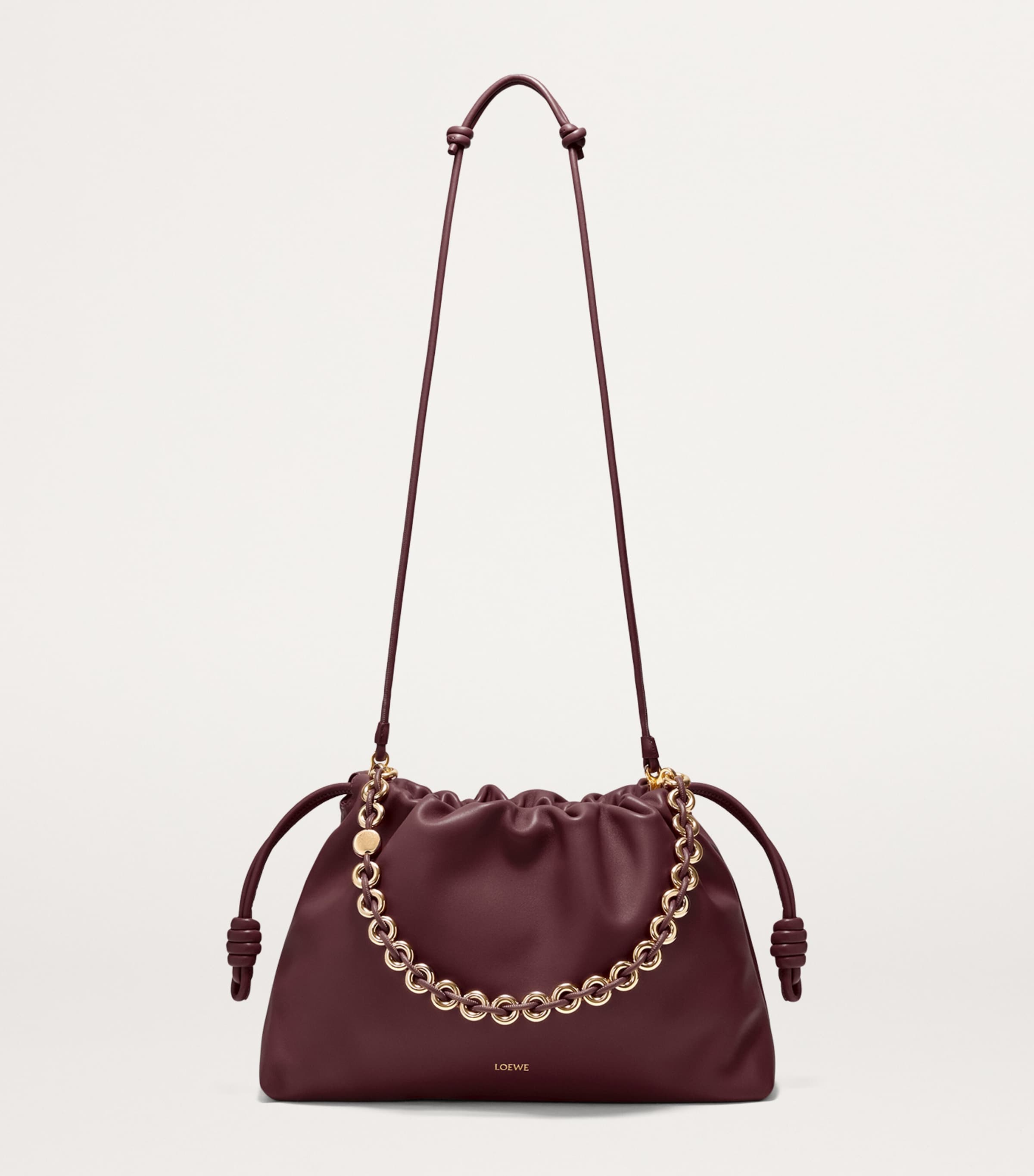 LOEWE Large Leather Flamenco Purse Dark Burgundy Image 8