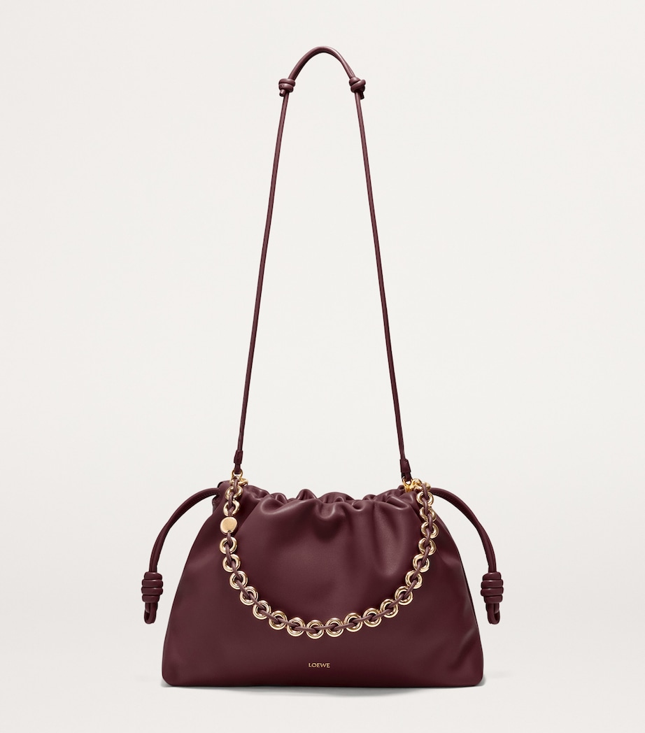 LOEWE Large Leather Flamenco Purse Dark Burgundy Image 8