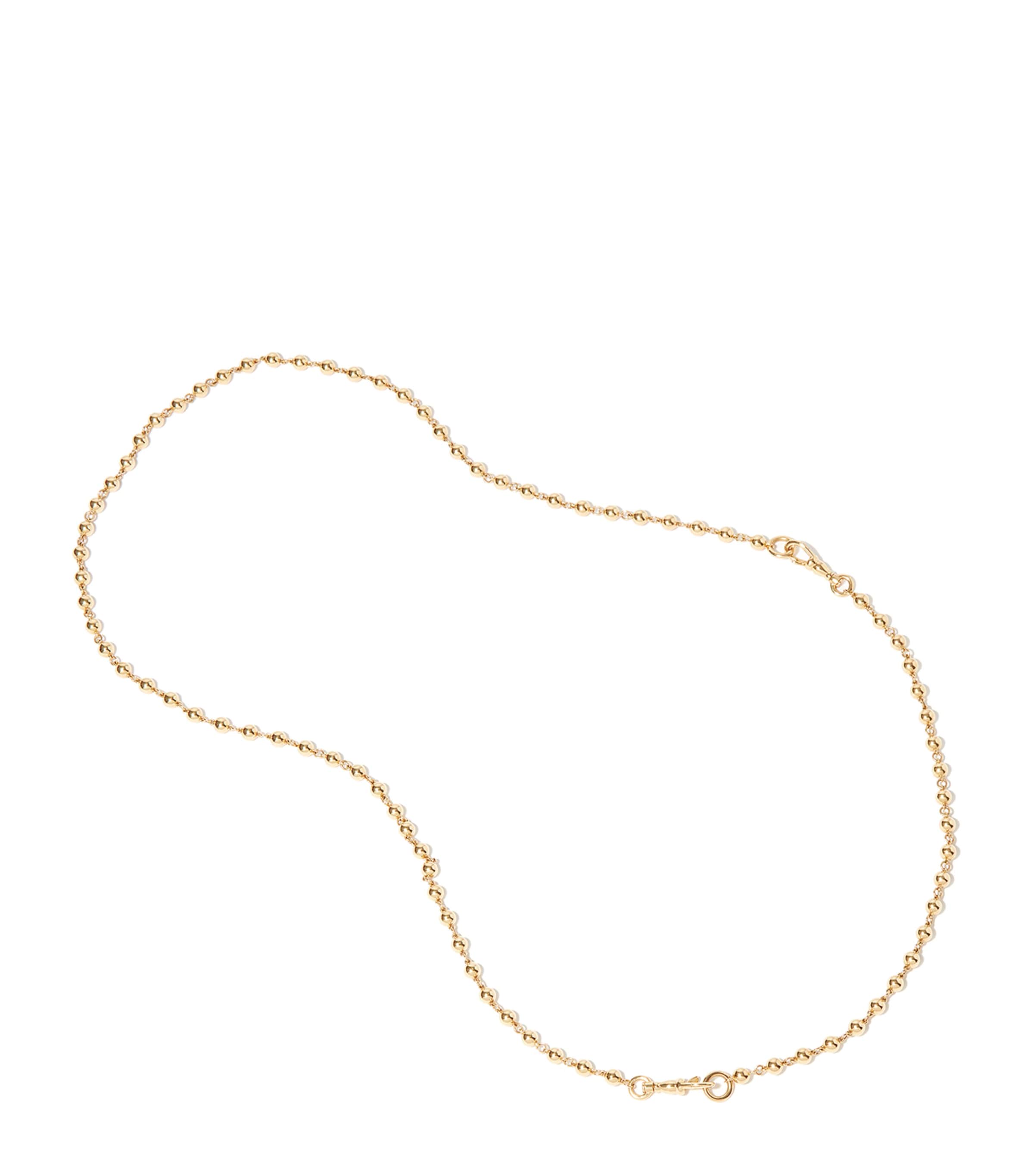 Yellow Gold Lattice Ball Chain Necklace YELLOW GOLD Image 2