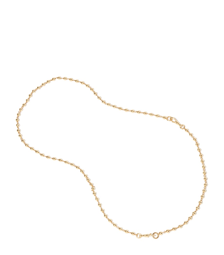 Yellow Gold Lattice Ball Chain Necklace YELLOW GOLD Image 2