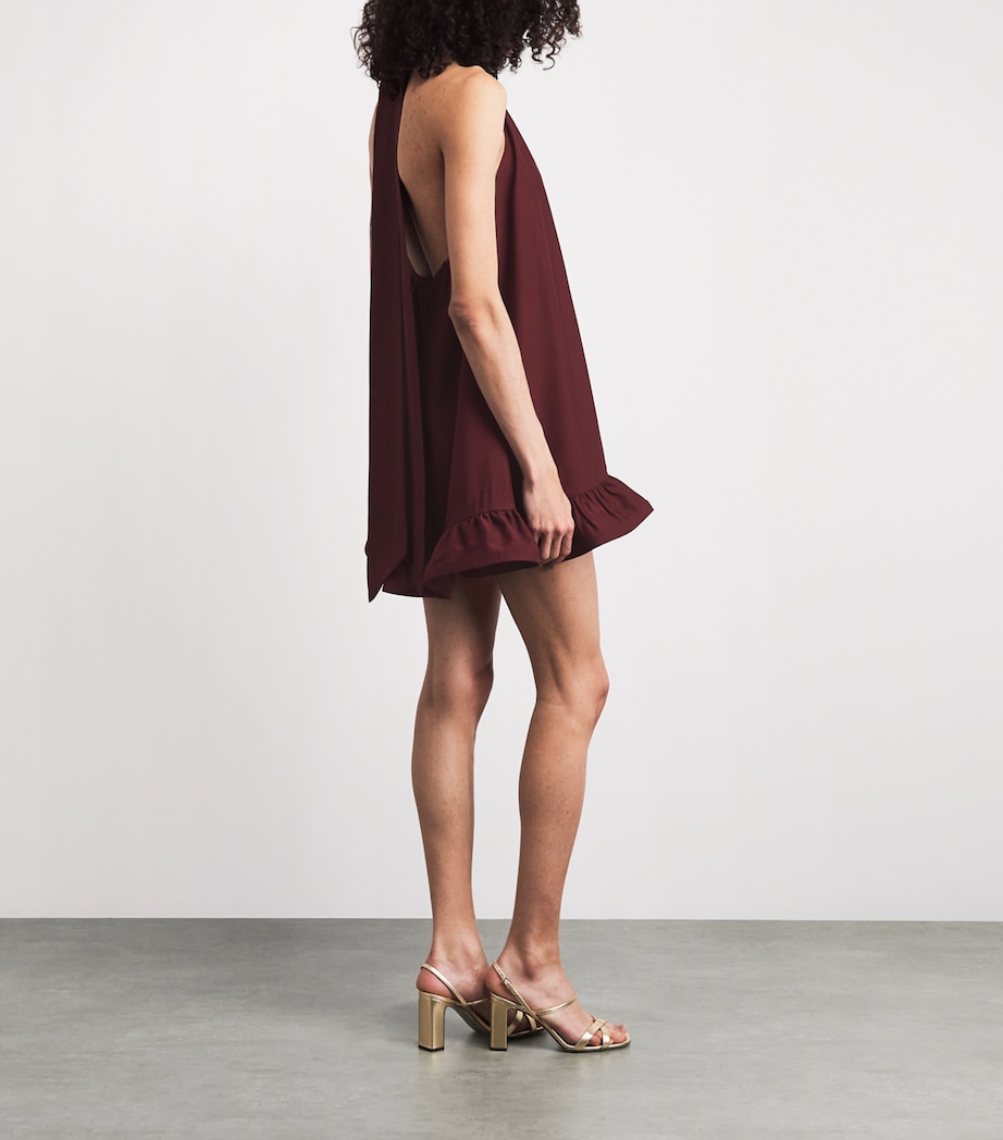 CAMILLA AND MARC Womens Jersey Halterneck Elsen Mini Dress Burgundy Image 4