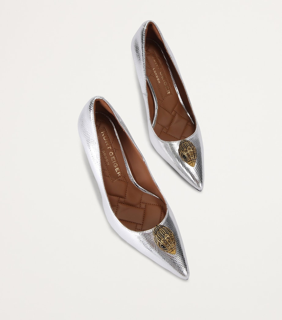 Leather Belgravia Eagle Pumps SILVER Image 4