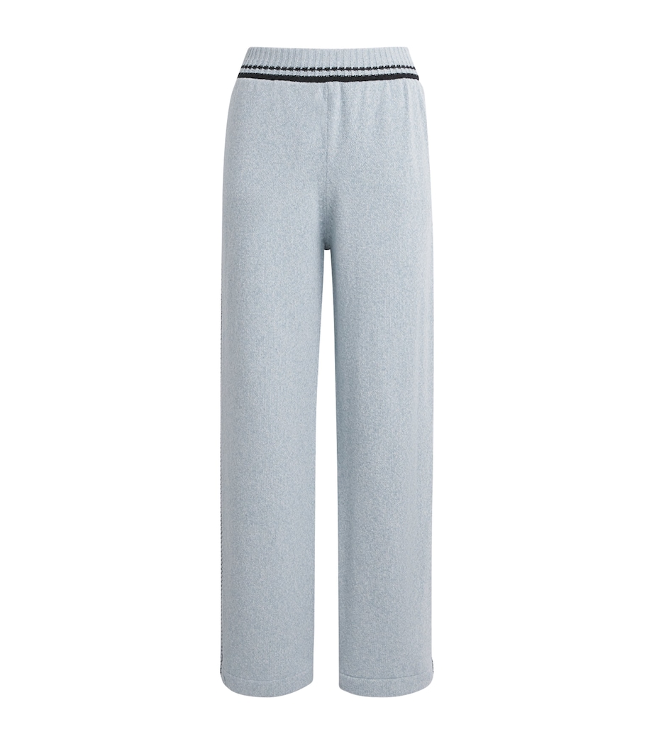 Barrie Womens Mottled Cashmere Wide-Leg Trousers Bbarnblk/bbclclu Image 1