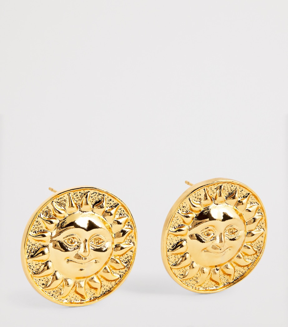 Rixo Gold-Plated Noni Sun Earrings Gold Image 3