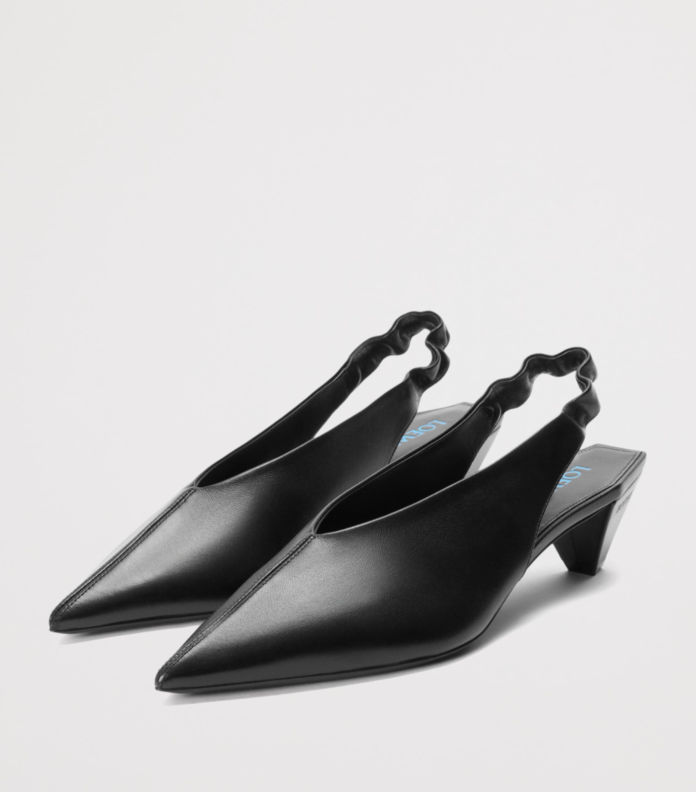 LOEWE Lambskin Origami Cubic Slingback Pumps 45 Black Image 2