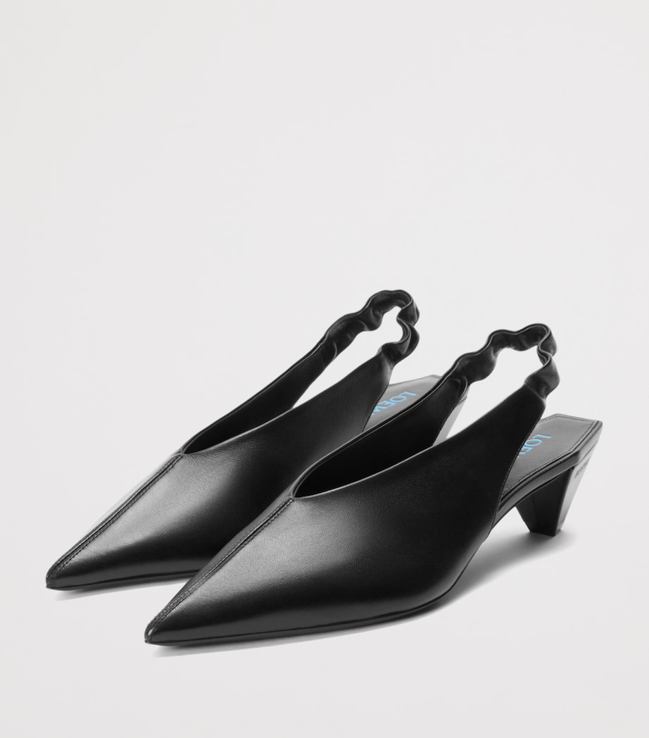 LOEWE Lambskin Origami Cubic Slingback Pumps 45 Black Image 2