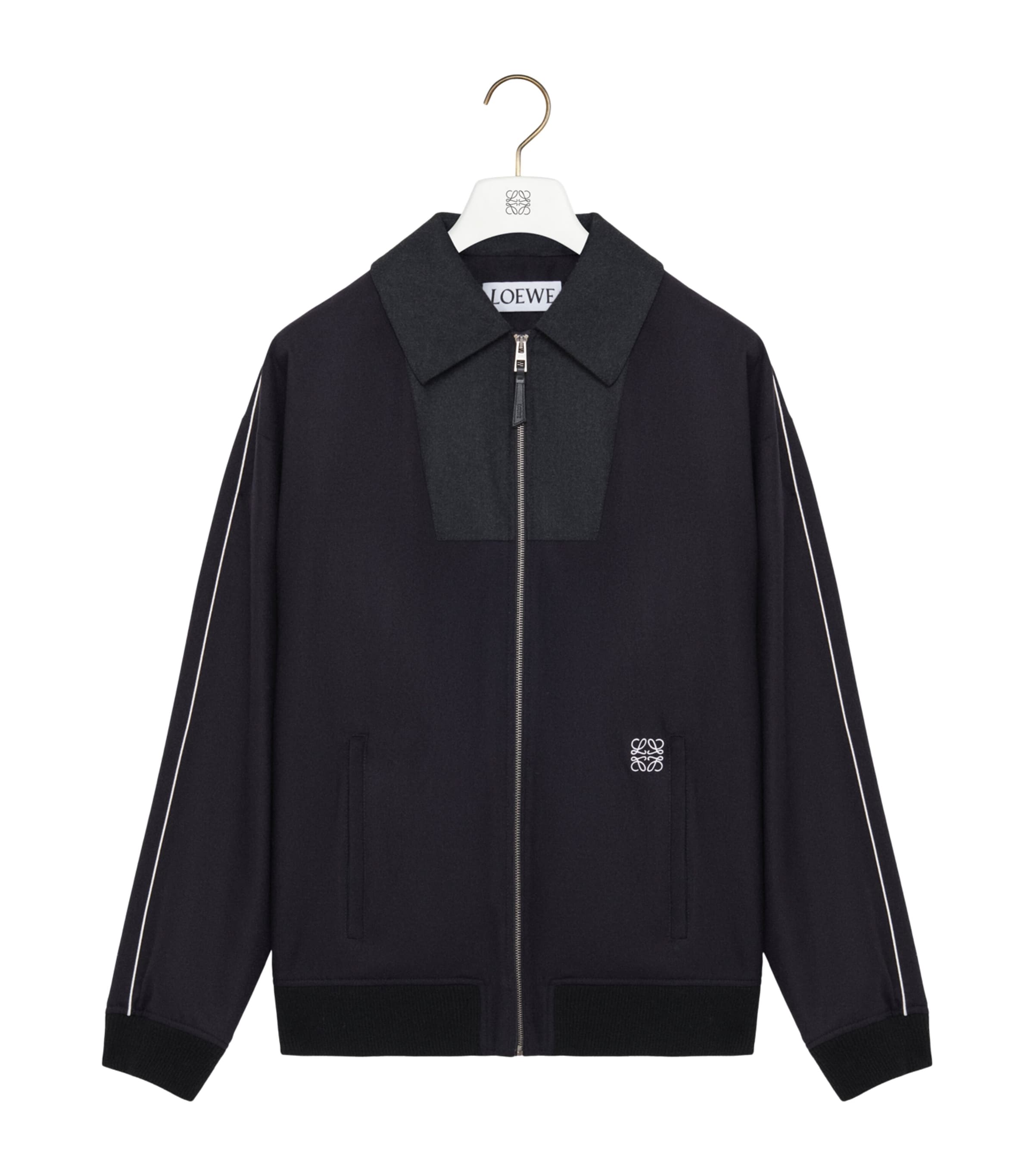 Wool-Blend Track Jacket NAVY/GREY Image 1
