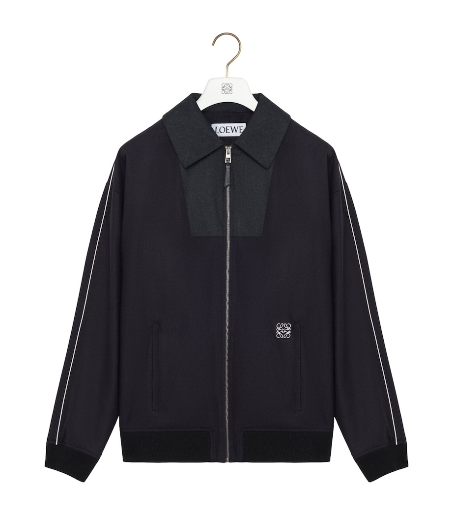 Wool-Blend Track Jacket NAVY/GREY Image 1