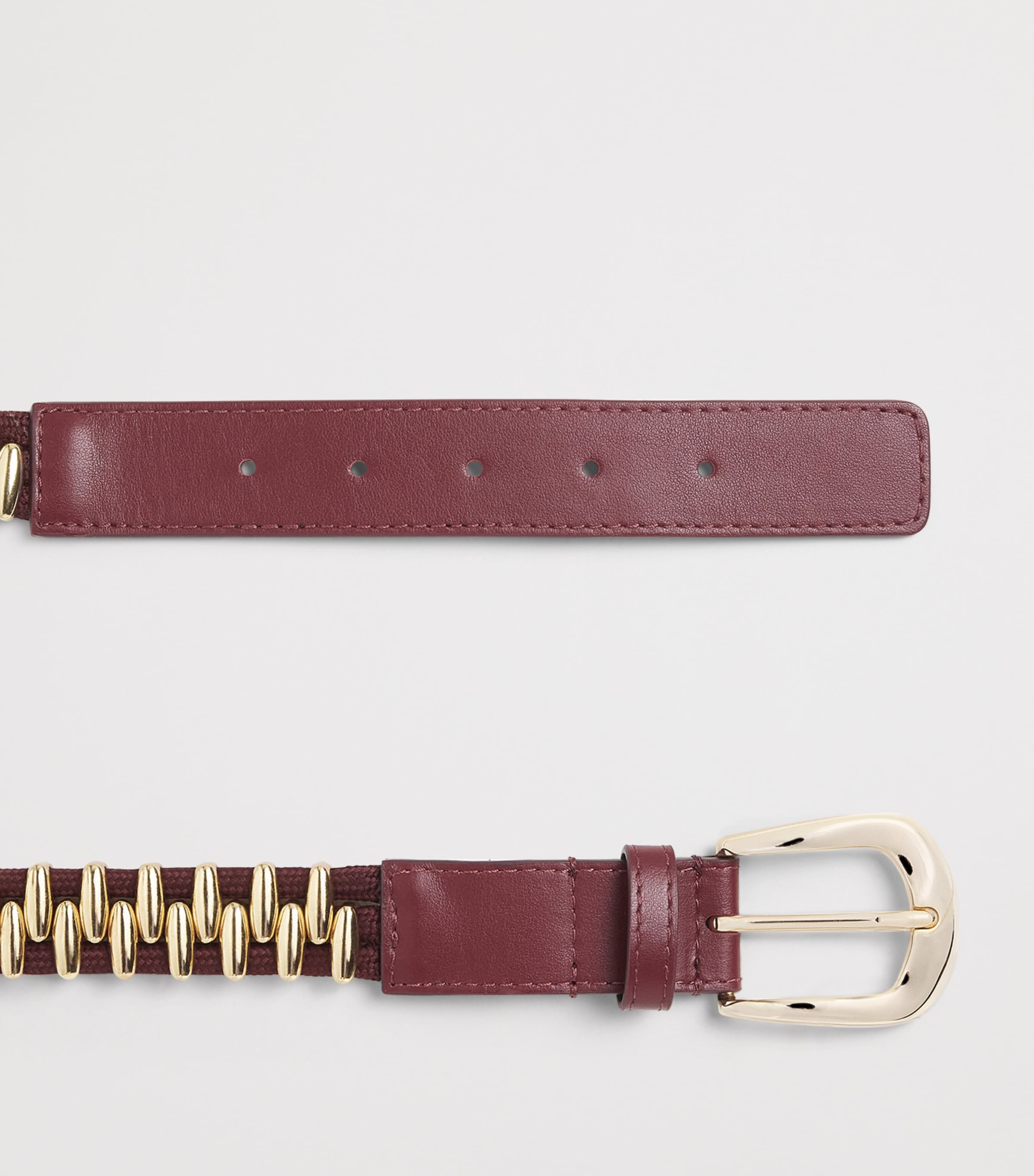 Sandro Paris Leather Studded Belt Bordeaux Image 3