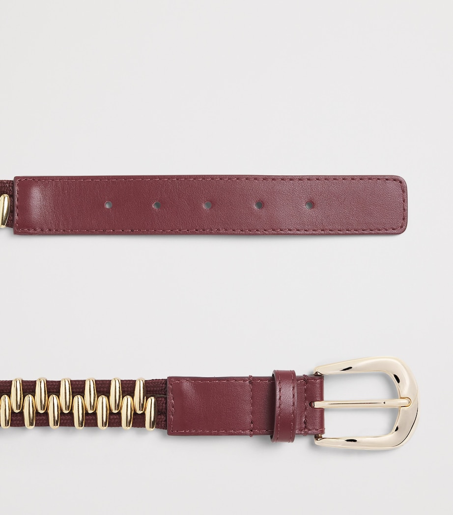 Sandro Paris Leather Studded Belt Bordeaux Image 3