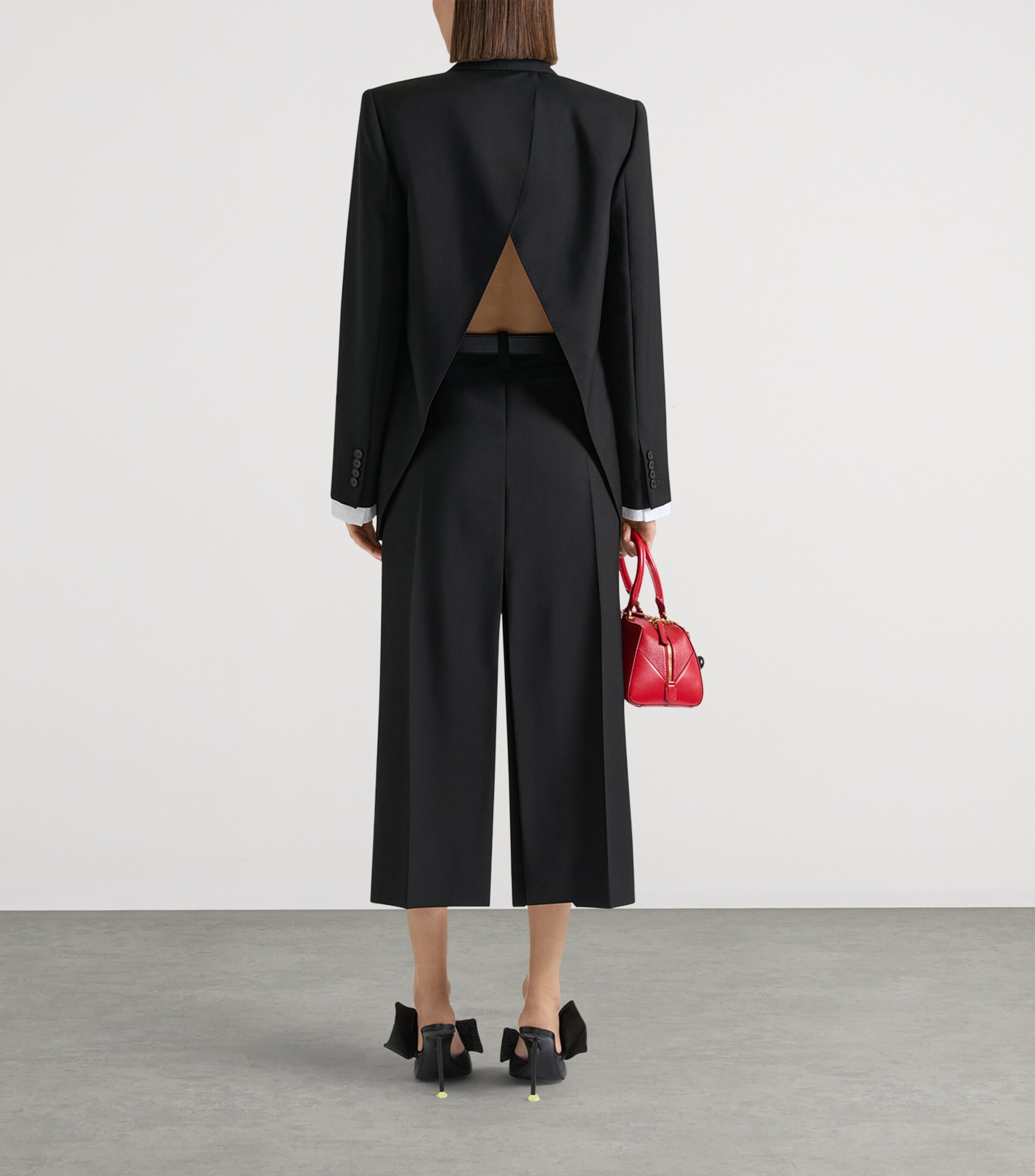 Givenchy Womens Wool-Mohair Trousers Midi Skirt Black Image 4