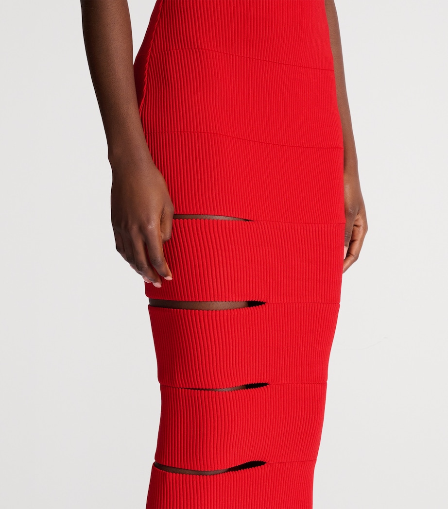 Knit Cut-Out Maxi Skirt 3GK ROUGE Image 4