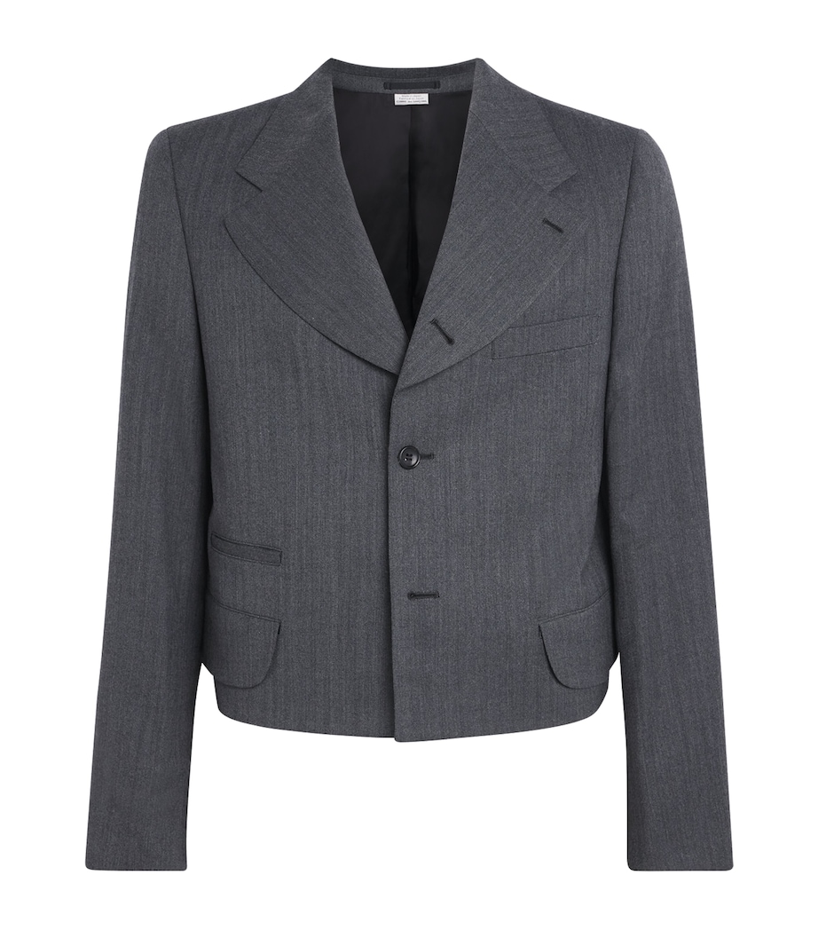 Comme Des Garçons Homme Plus Mens Wool-Blend Short Blazer Gray Image 1