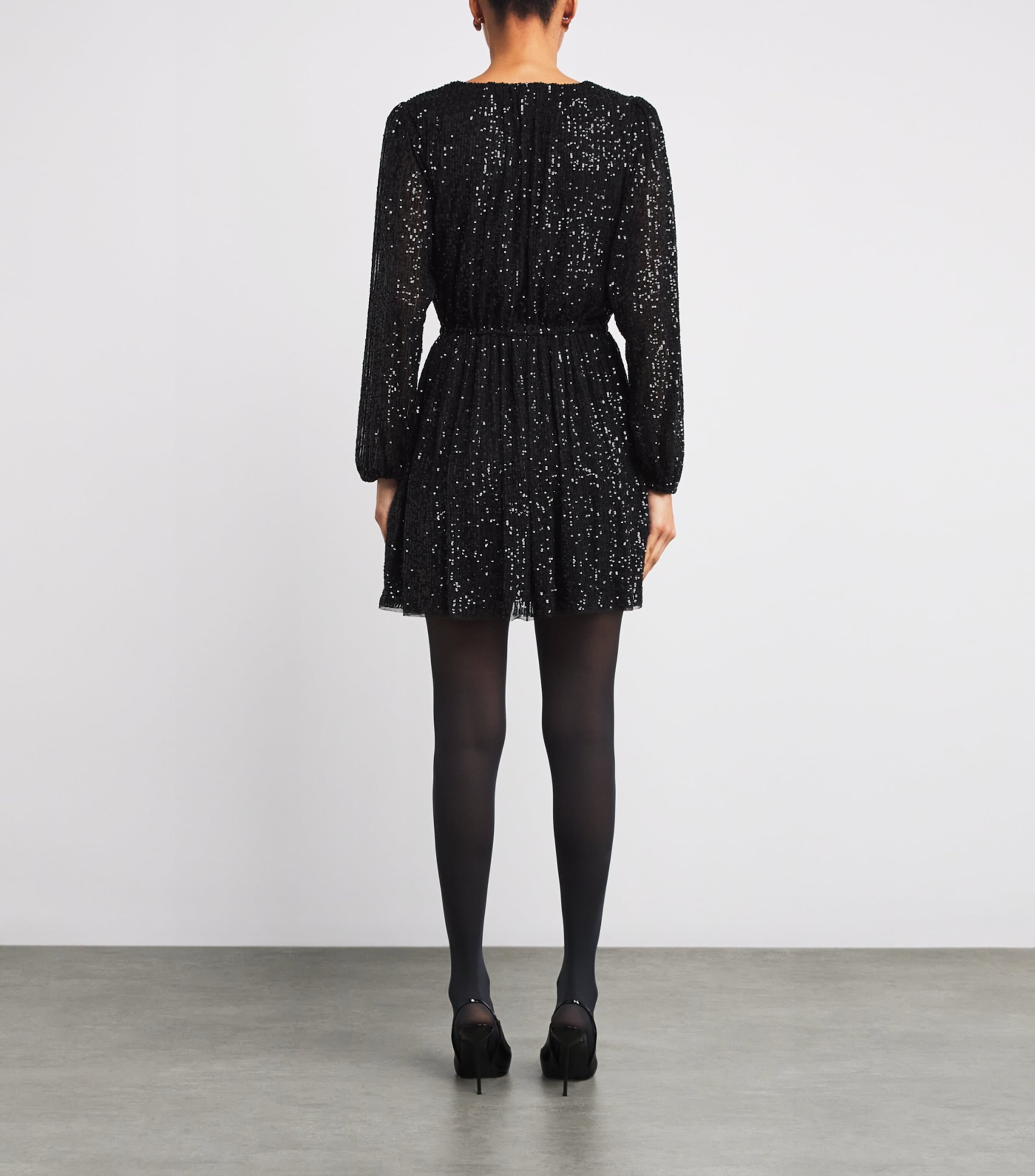 Sequin Gianetta Mini Dress BLACK Image 3