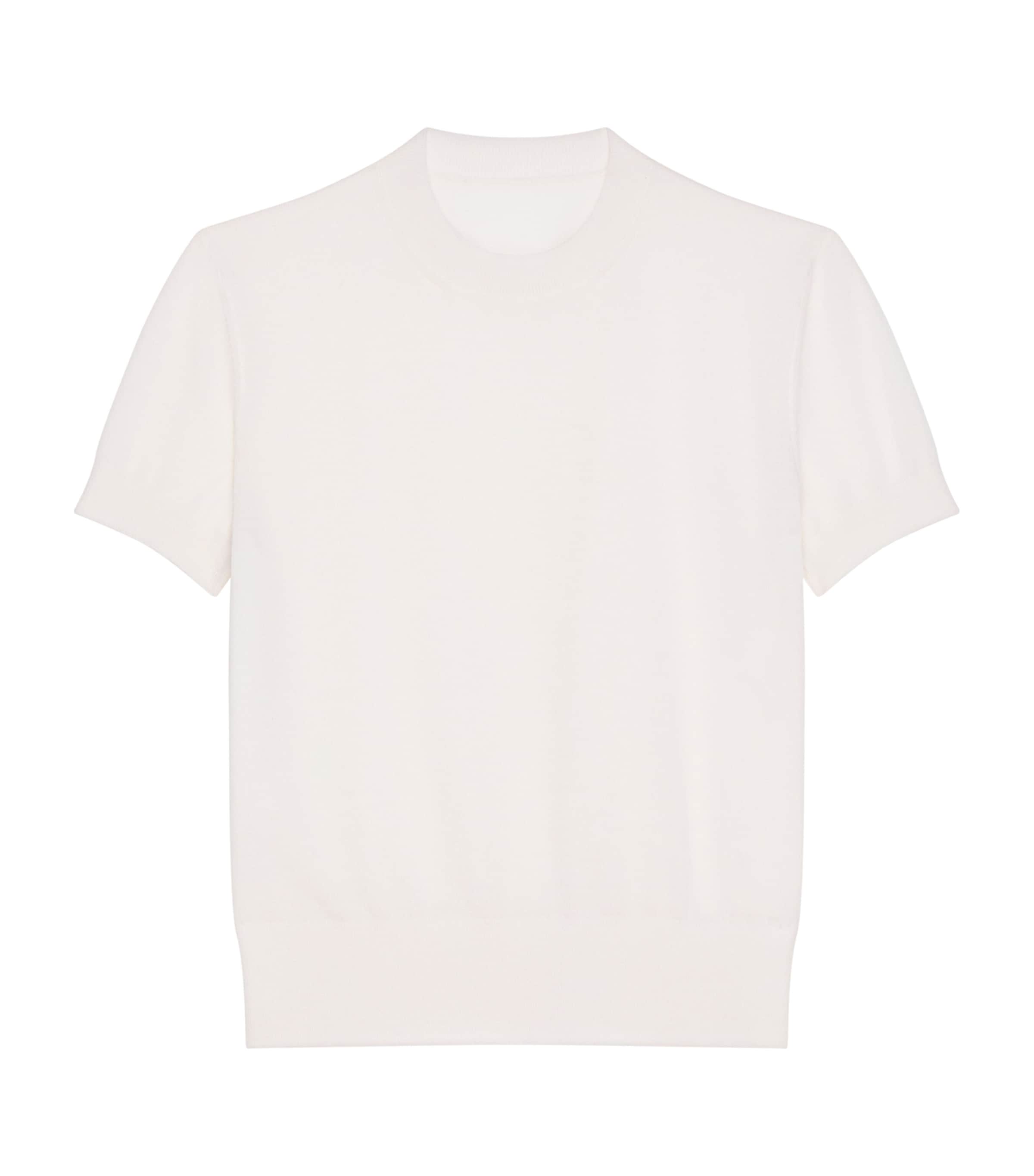Givenchy Womens Cashmere Short-Sleeve Sweater Ecru Image 1
