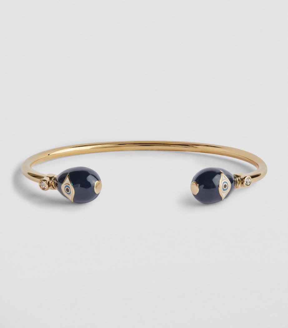 Evil Eye Torque Bangle BLUE/GOLD Image 4