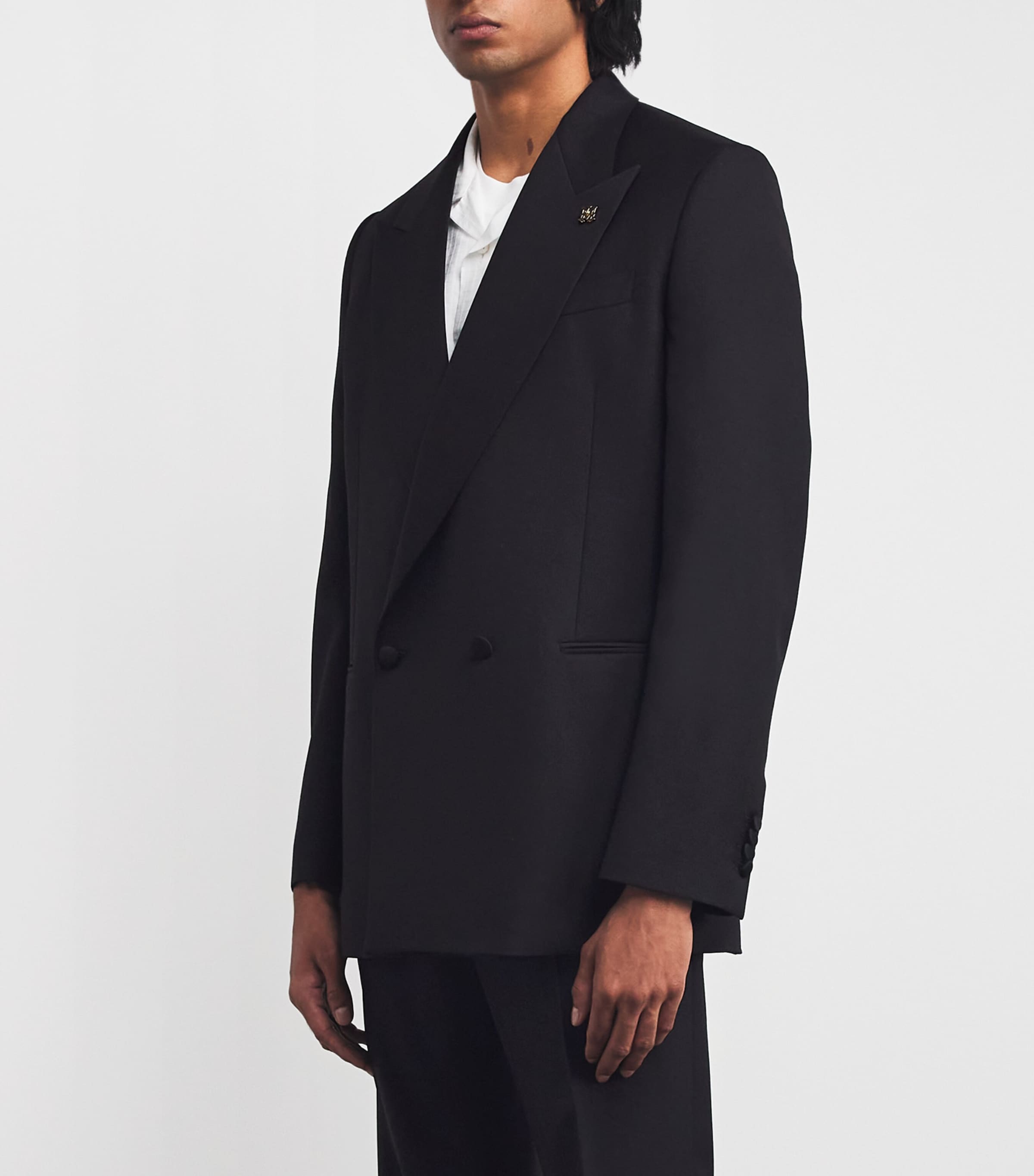 AMIRI Mens Double-Breasted Blazer Black Image 3