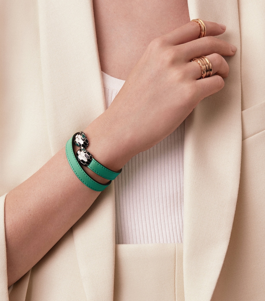 Bvlgari Leather Serpenti Forever Bracelet Harrods IT