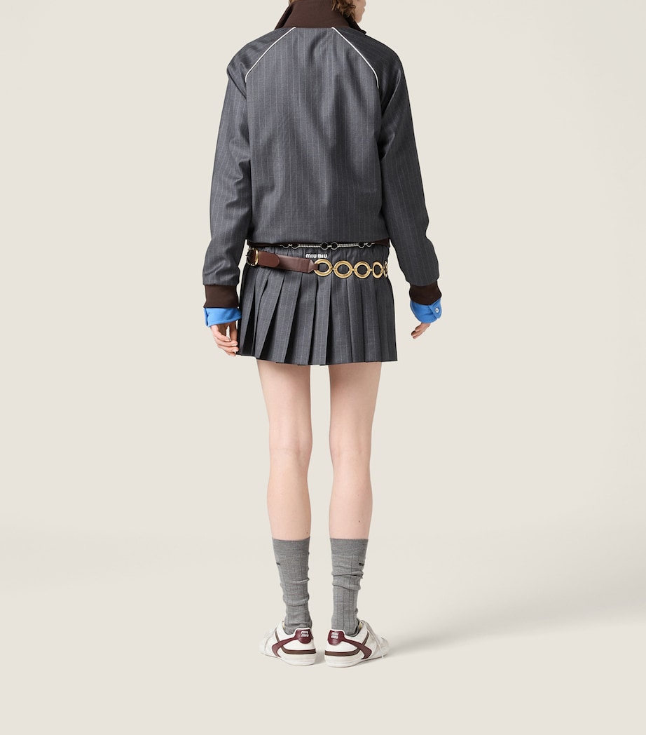 Wool Pinstripe Bomber Jacket F0480 Image 3