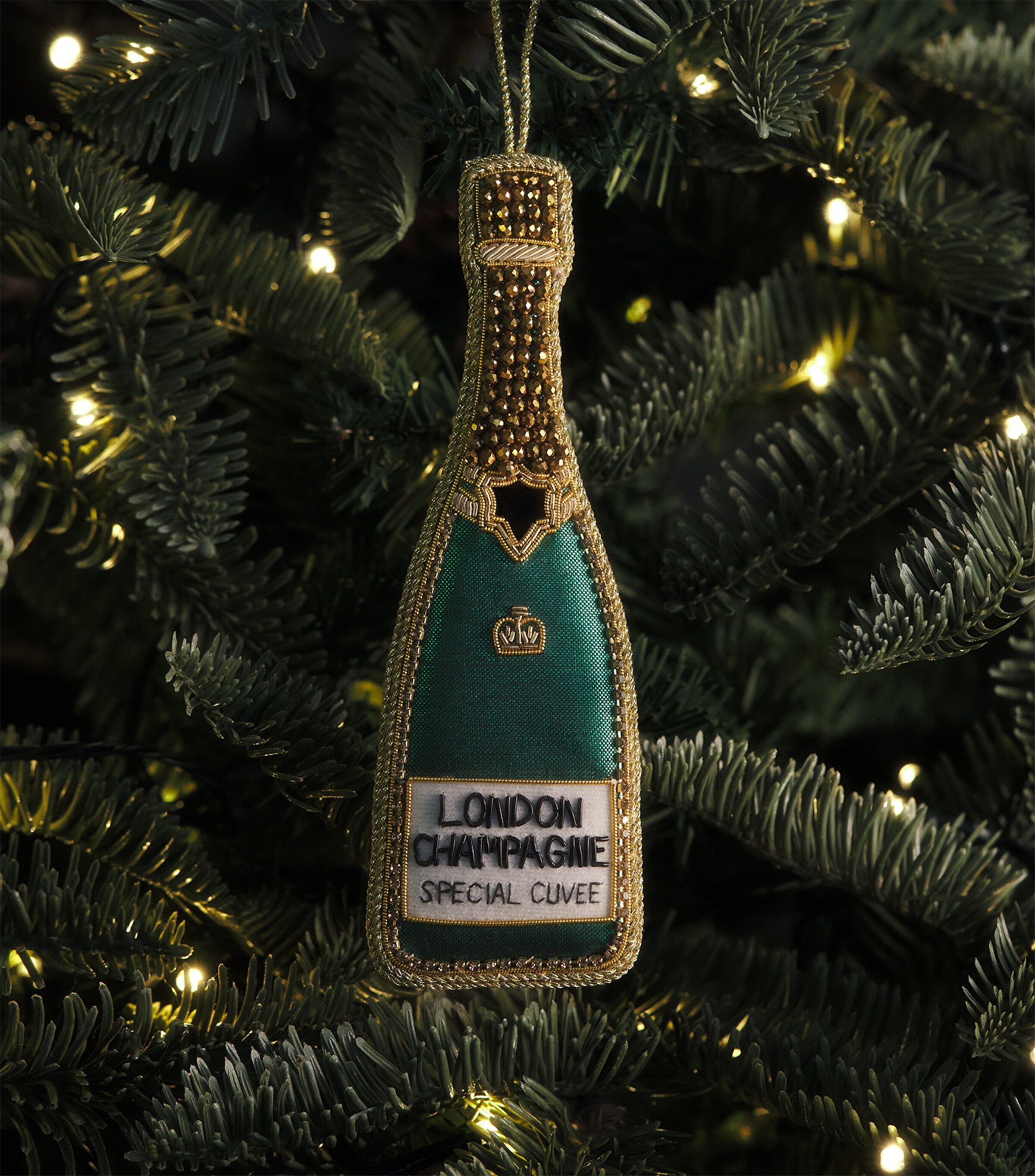 Tinker Tailor Champagne Bottle Tree Decoration Image 3
