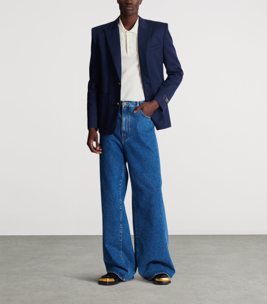 Cotton Monogram Polo Shirt GAB BLANC/NOIR Image 3