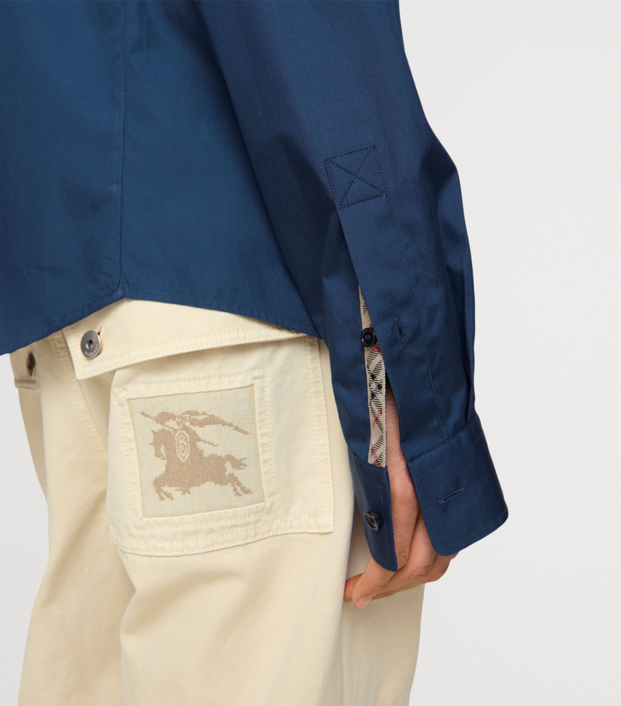 Cotton Poplin EKD Shirt DARK GRAPHITE BLUE Image 3