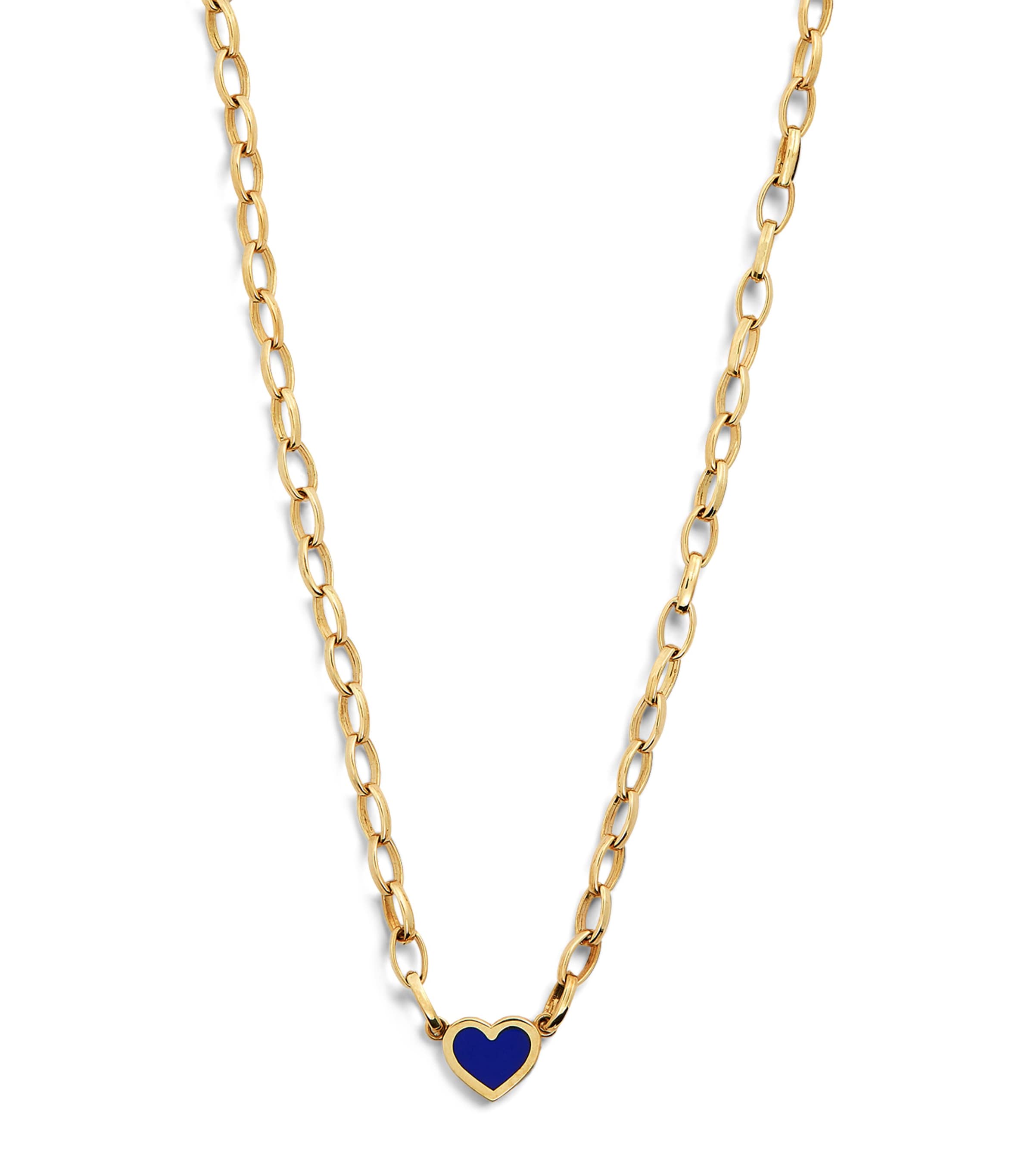 Jennifer Meyer Small Yellow Gold And Lapis Edith Necklace In Gold