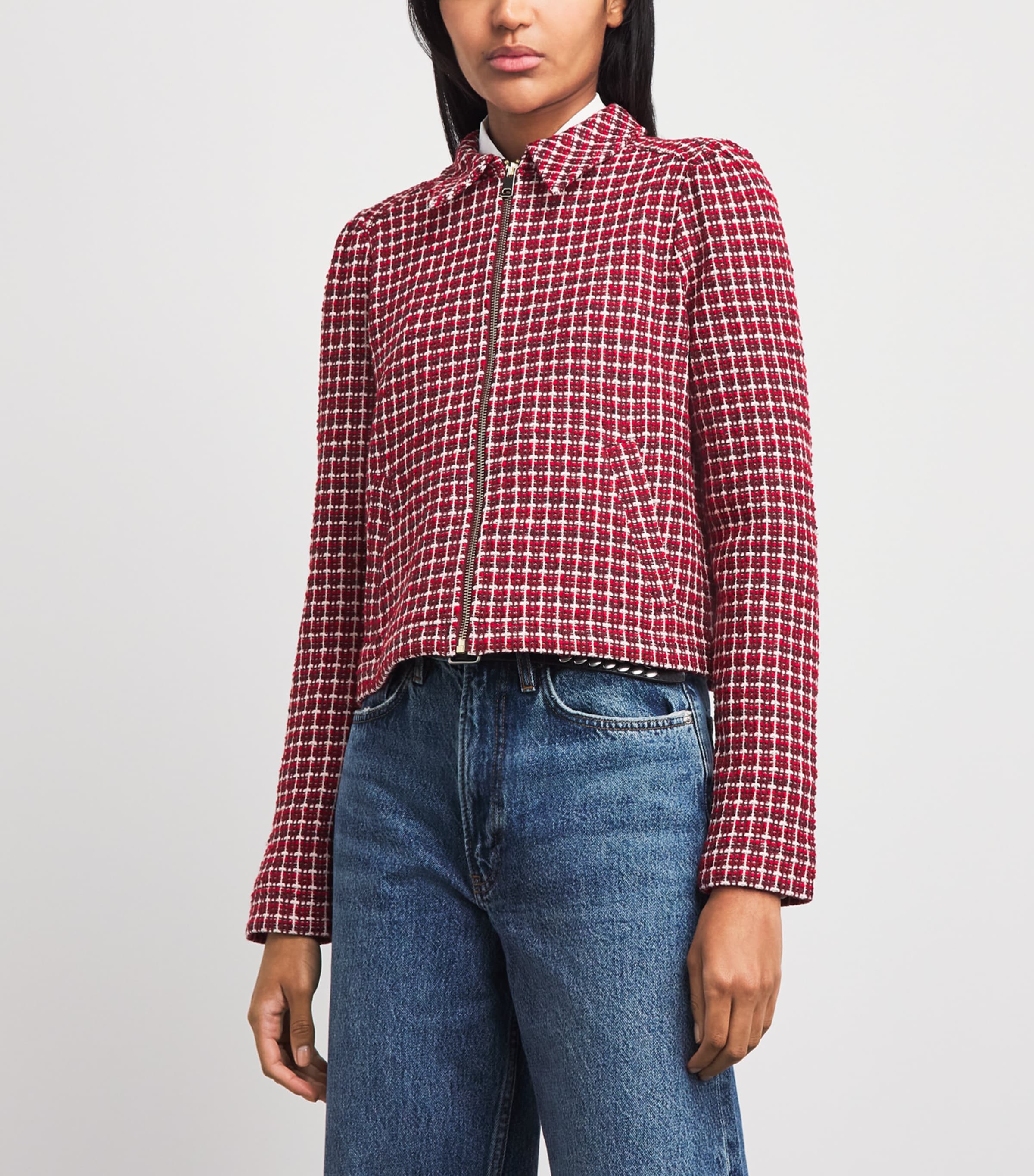 ME+EM Womens Zip-Up Jacket Pomegranate Red Image 4