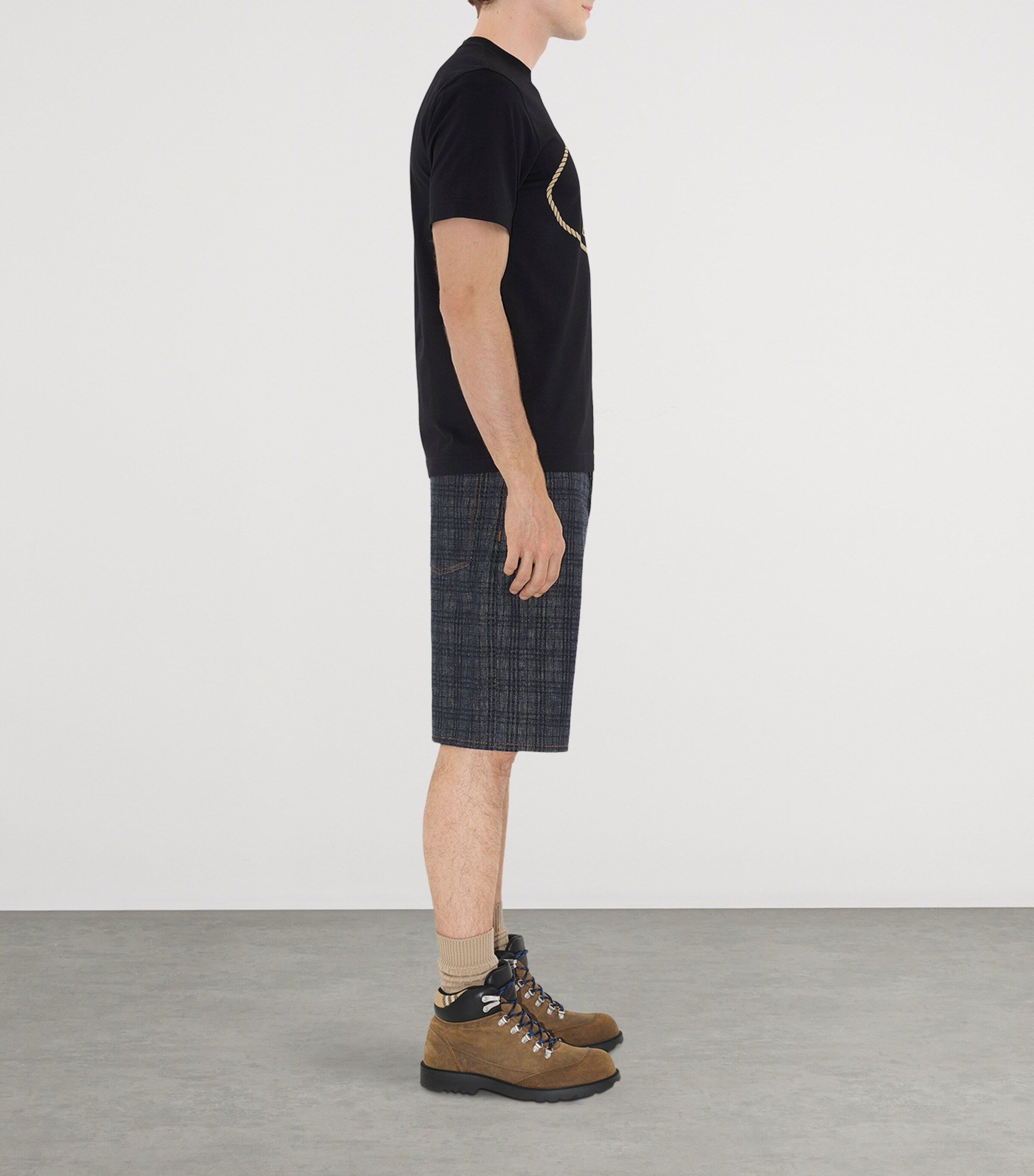 Cotton Knight Stamp T-Shirt BLACK Image 3