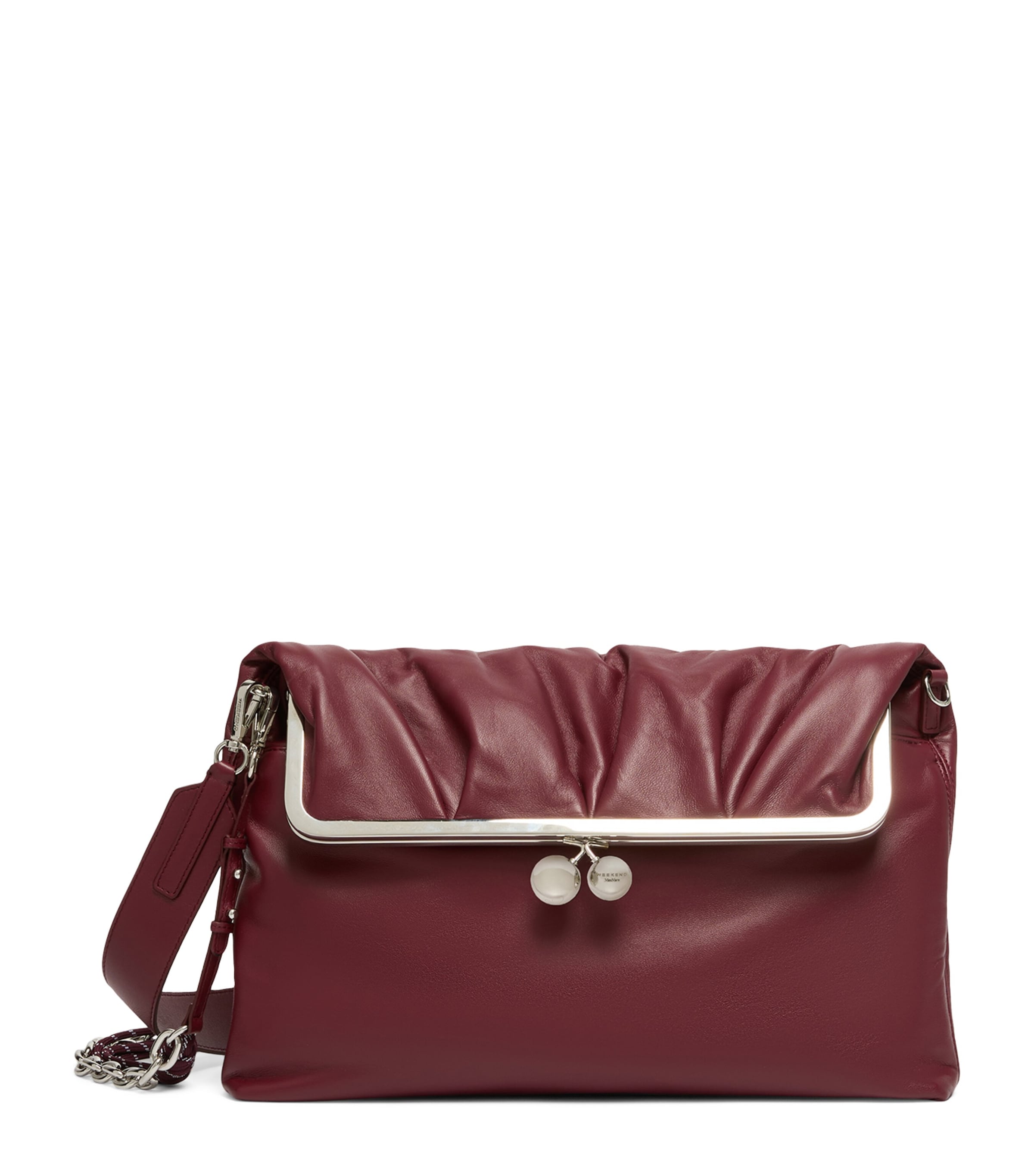 Weekend Max Mara Leather Pasticcino Clutch Bag Ruby Image 1