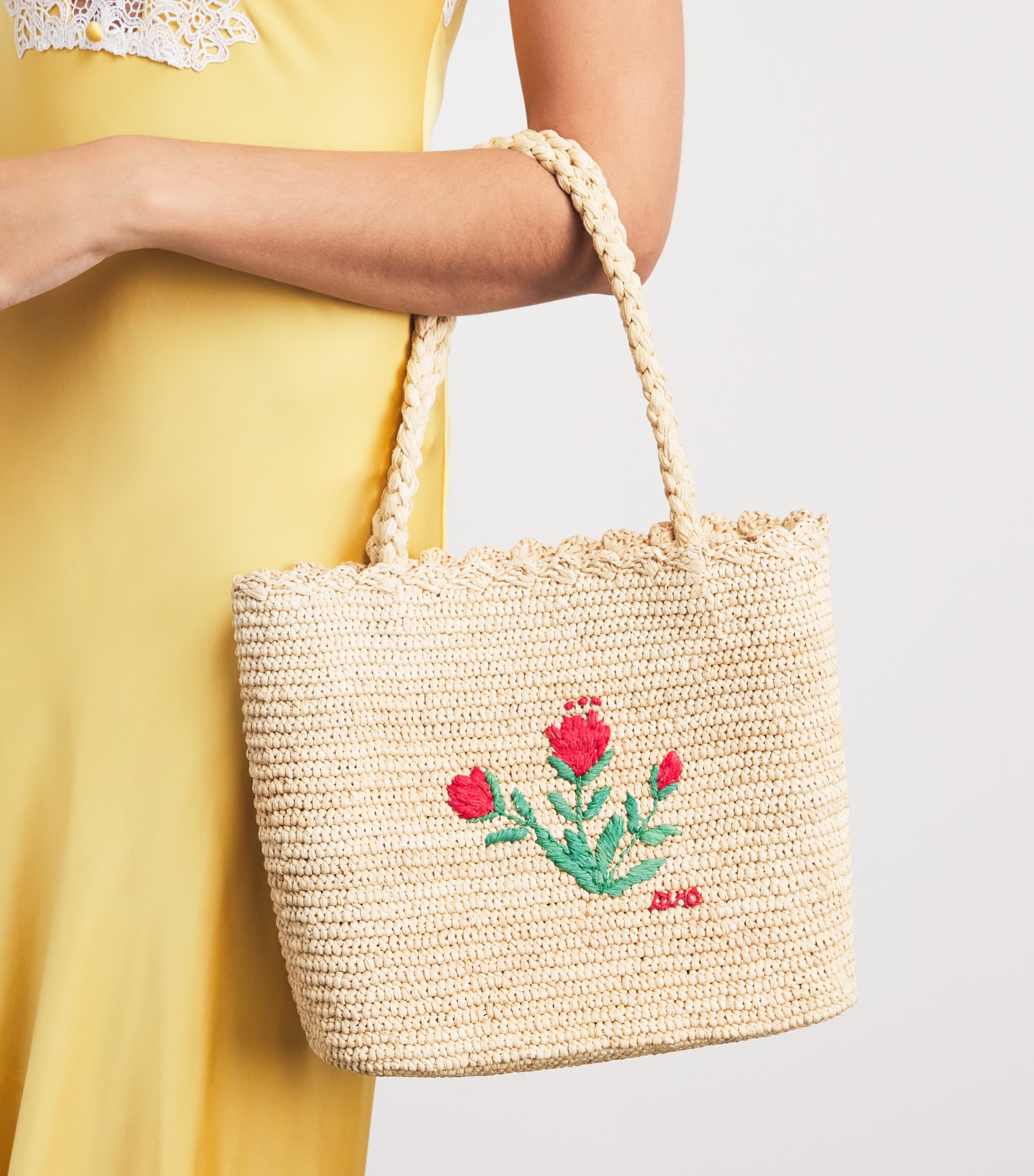 Rixo Raffia Nilani Shoulder Bag Natural Image 2
