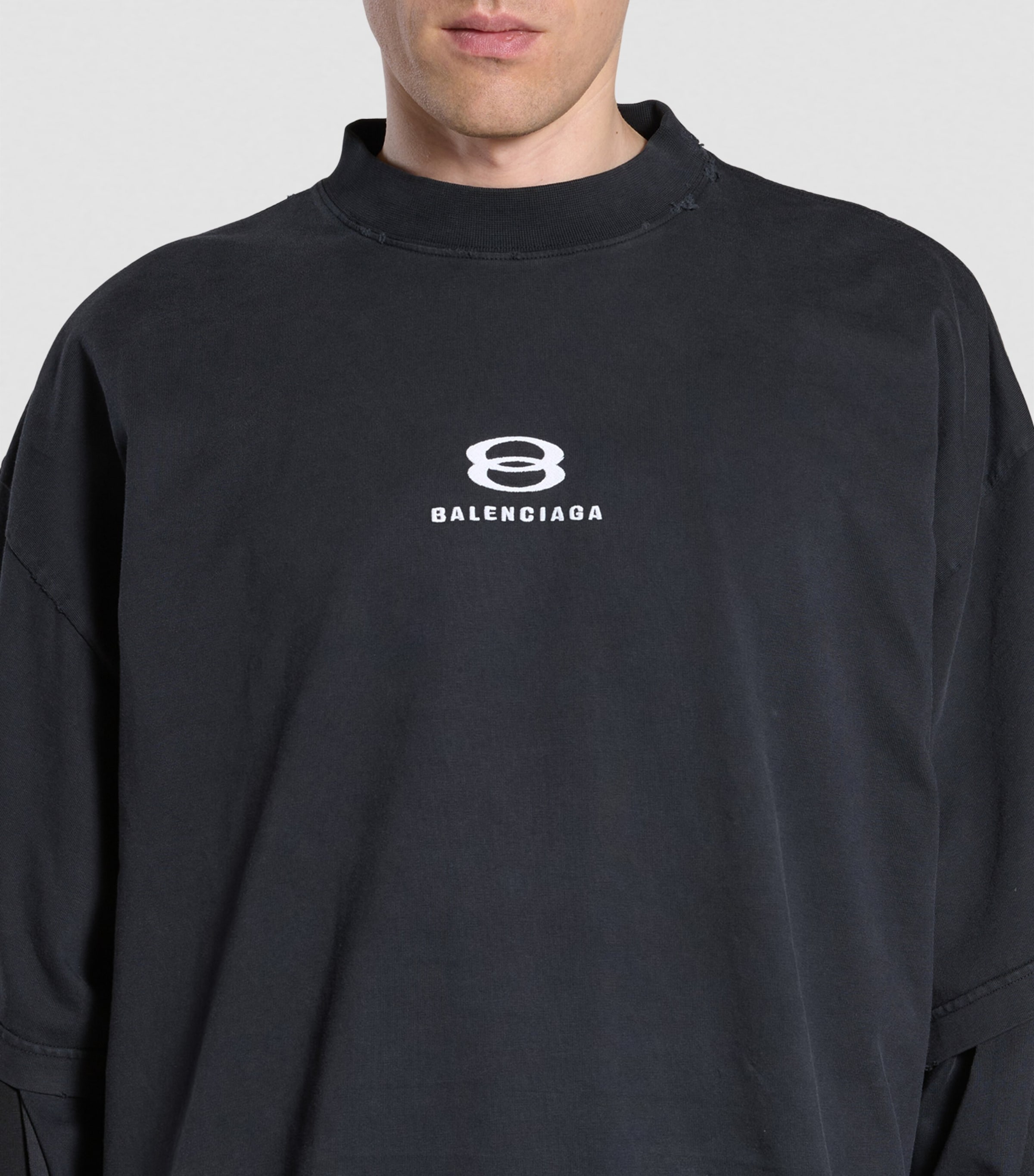 Balenciaga Grey Distressed Unity Sports Icon T-Shirt | Harrods BH