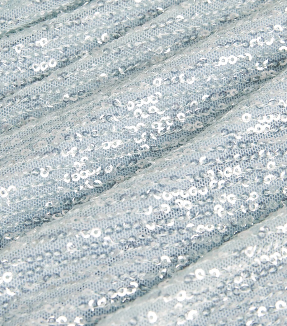 Kiton Womens Sequinned Polo Shirt Water Green Image 5