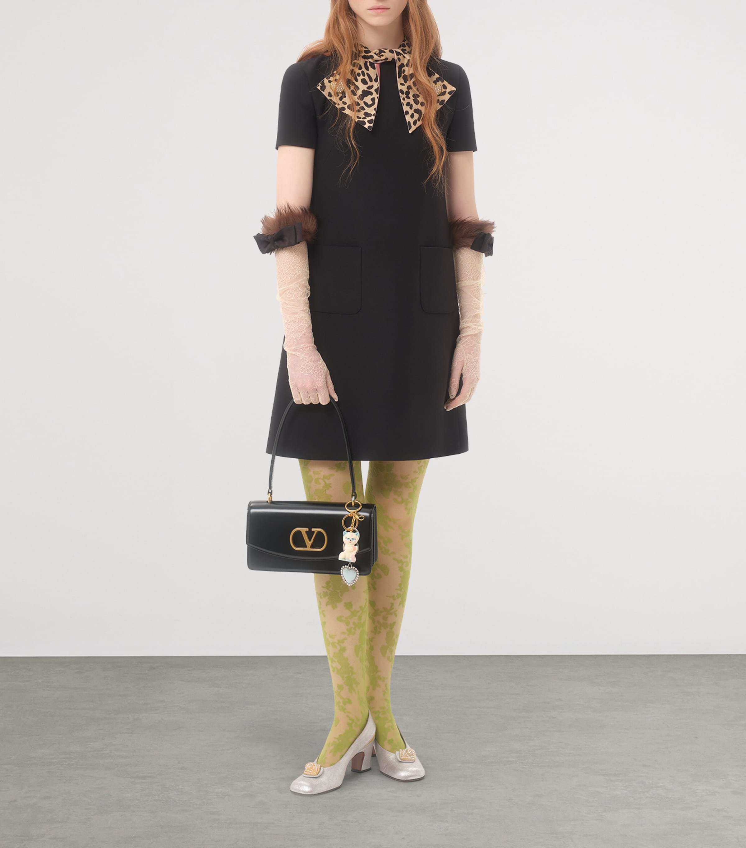 Wool-Silk Leopard-Tie Mini Dress BNH Image 3