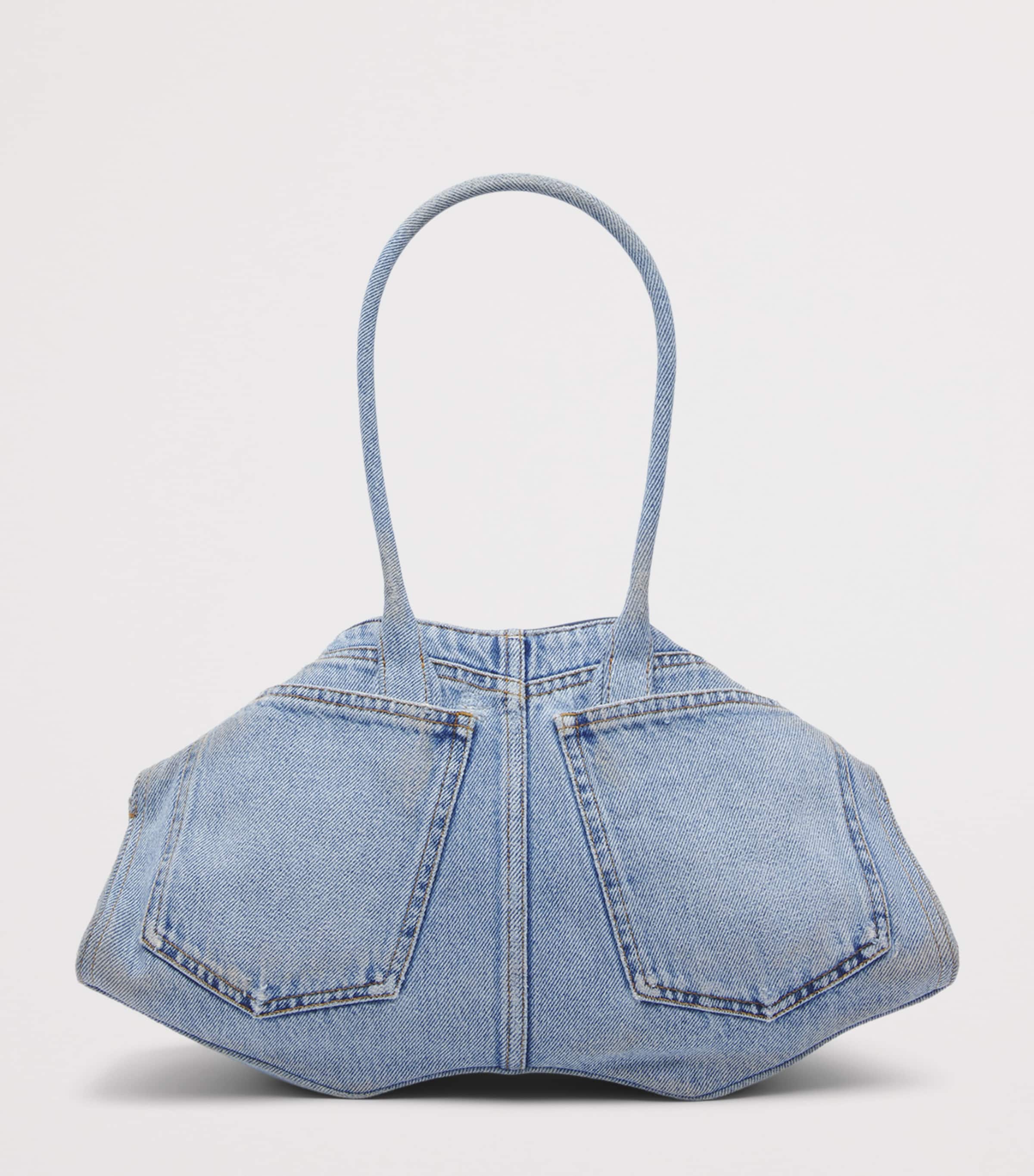 McQueen Denim Manta To-Handle Bag Image 5