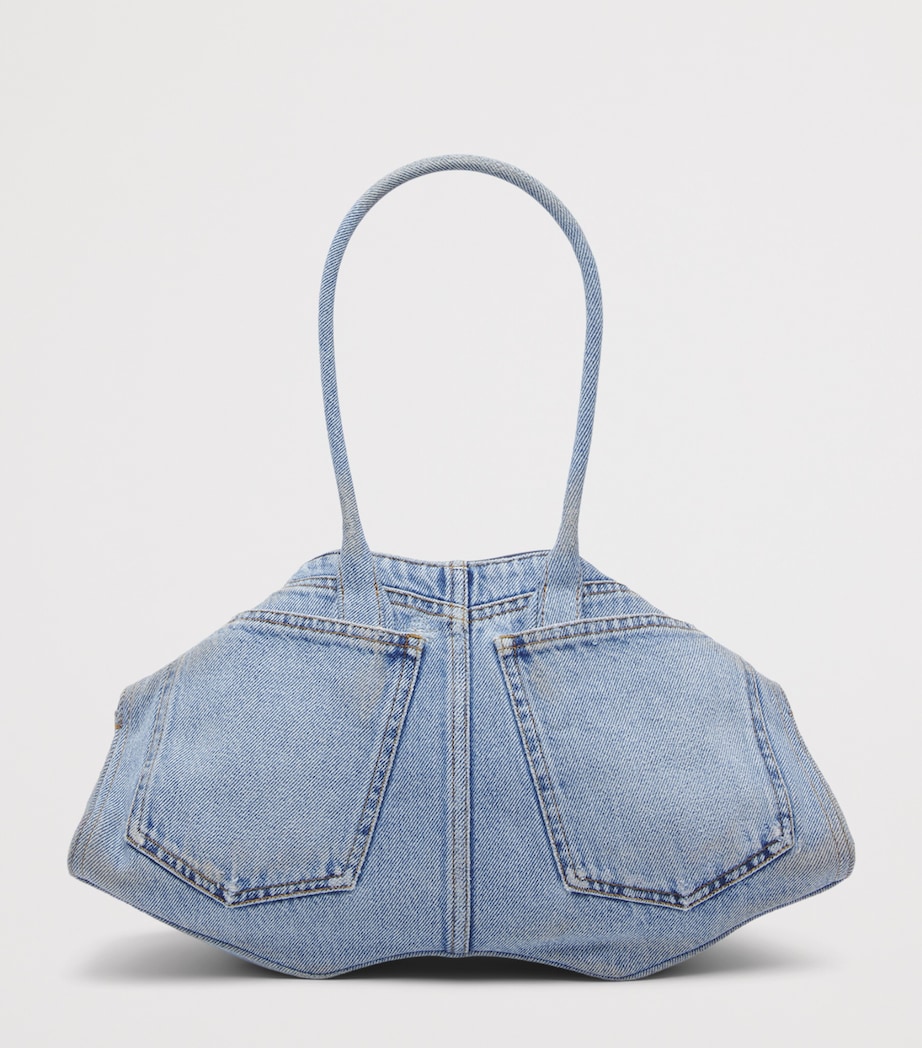 McQueen Denim Manta To-Handle Bag Image 5